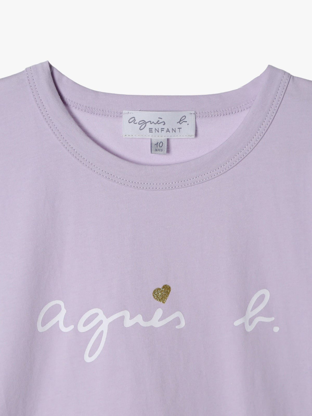 ENFANT ガールズ キッズ ロゴ ハート プリント コットン 半袖 Tシャツ "Pirate" パープル系その他