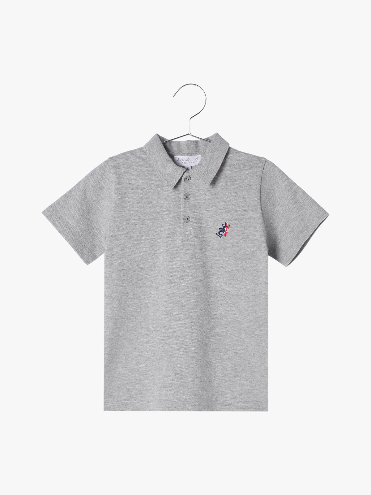 ENFANT ユニセックス キッズ 刺繍 ポロシャツ "Lezard" グレー