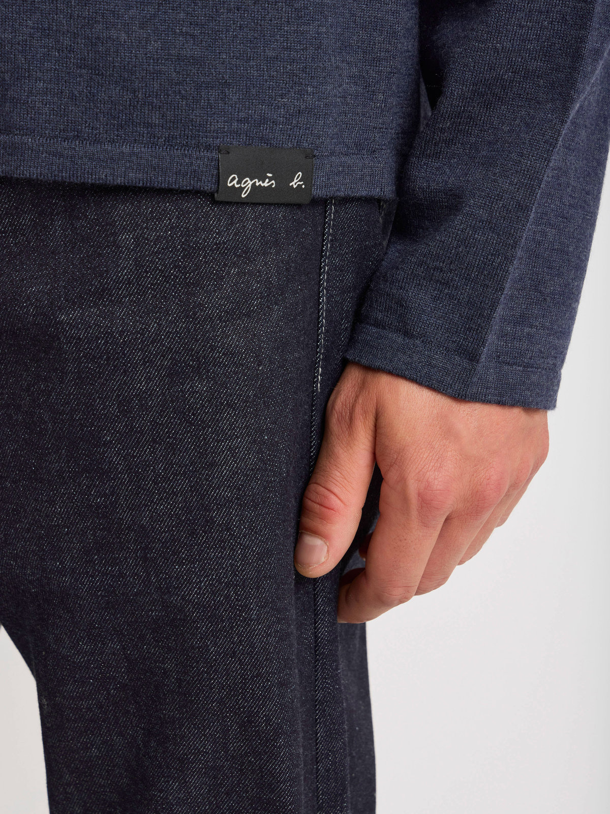 HOMME メンズ メンズ メリノウール 長袖 ニットプルオーバー ”Park” ブルー系その他