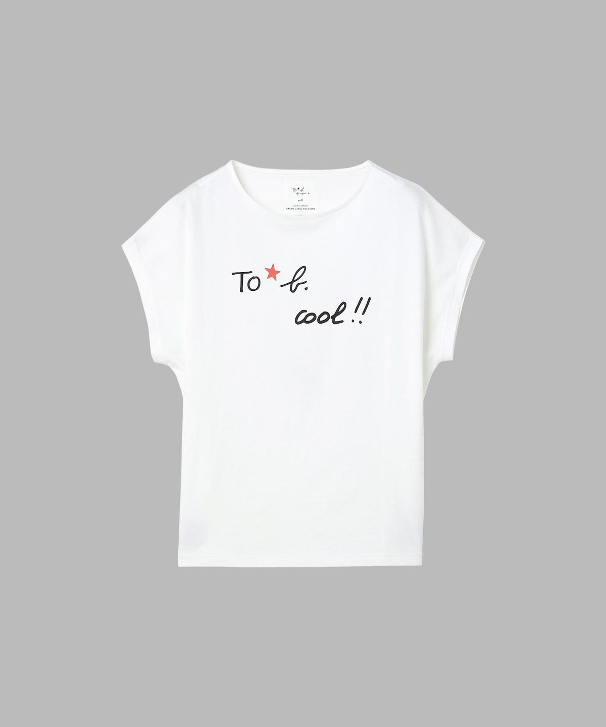 To b. by agnès b. To b. by agnes b.× green label relaxing オーガニックコットン プリントTシャツ "cool!!" ホワイト