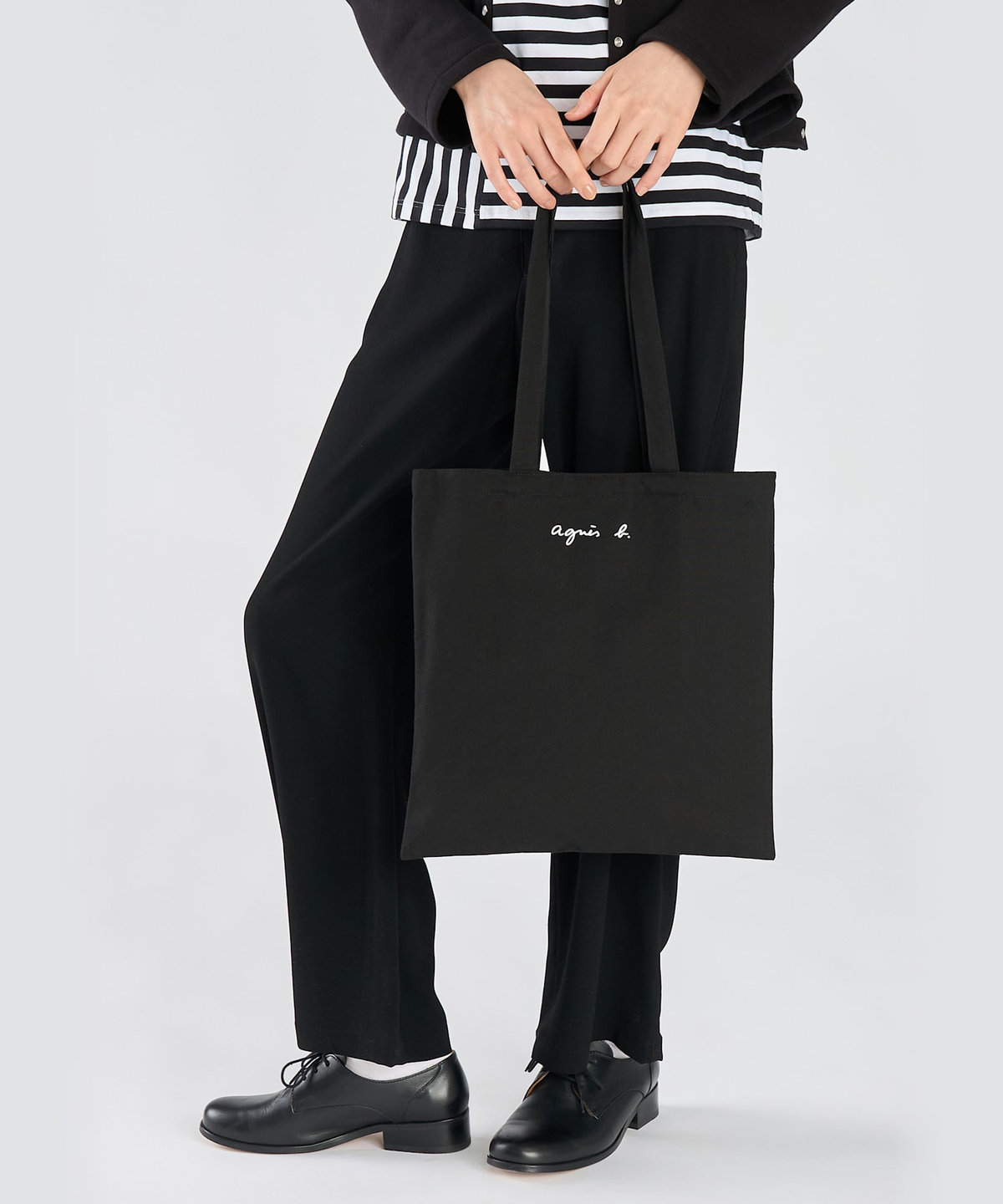 FEMME ウィメンズ 【by R 限定品】agnes b. フォトプリント コットン トートバッグ "Sakura" ブラック