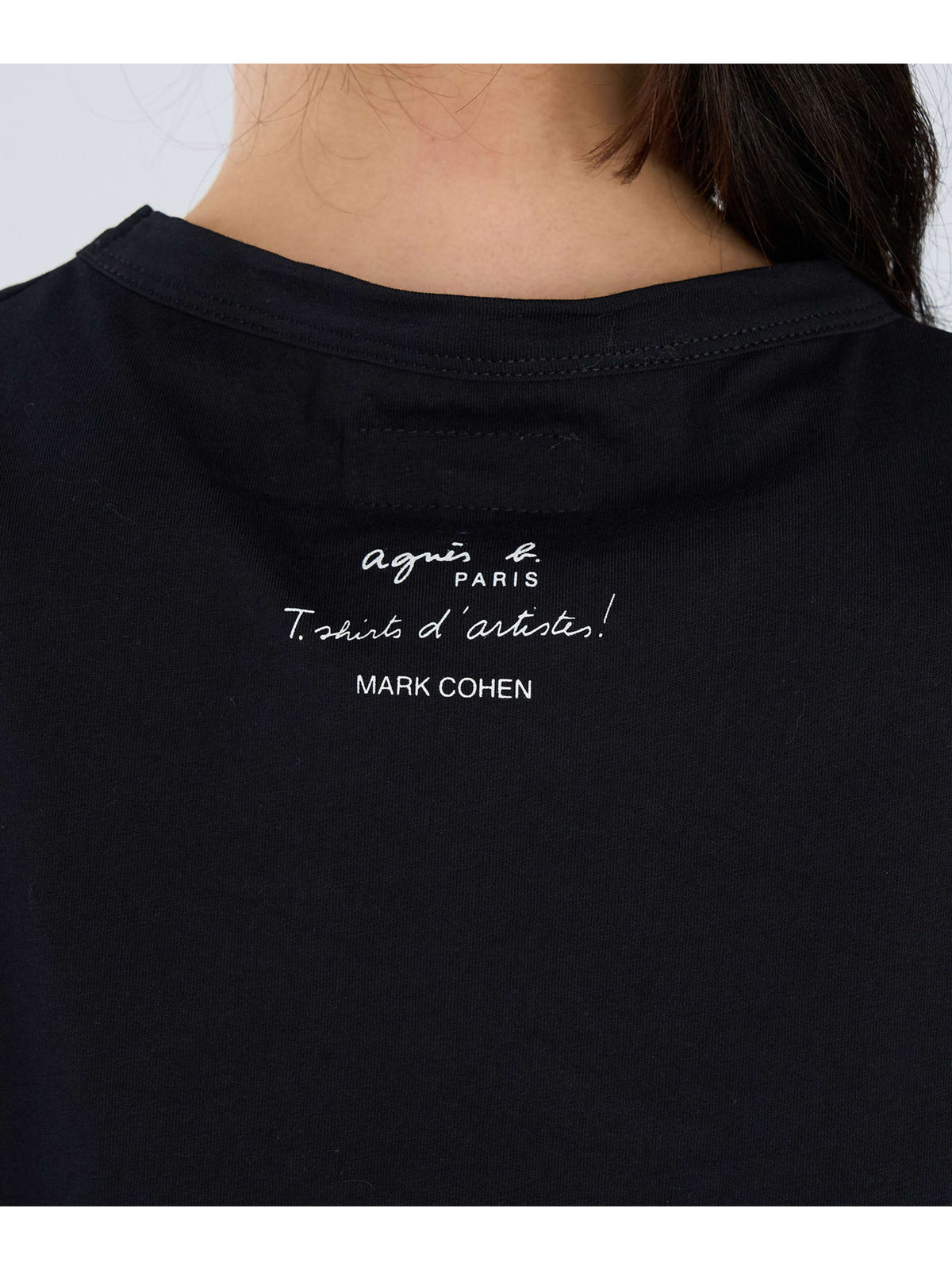 FEMME ウィメンズ コットン フォトプリント 半袖 アーティスト Tシャツ ”Mark Cohen” ブラック