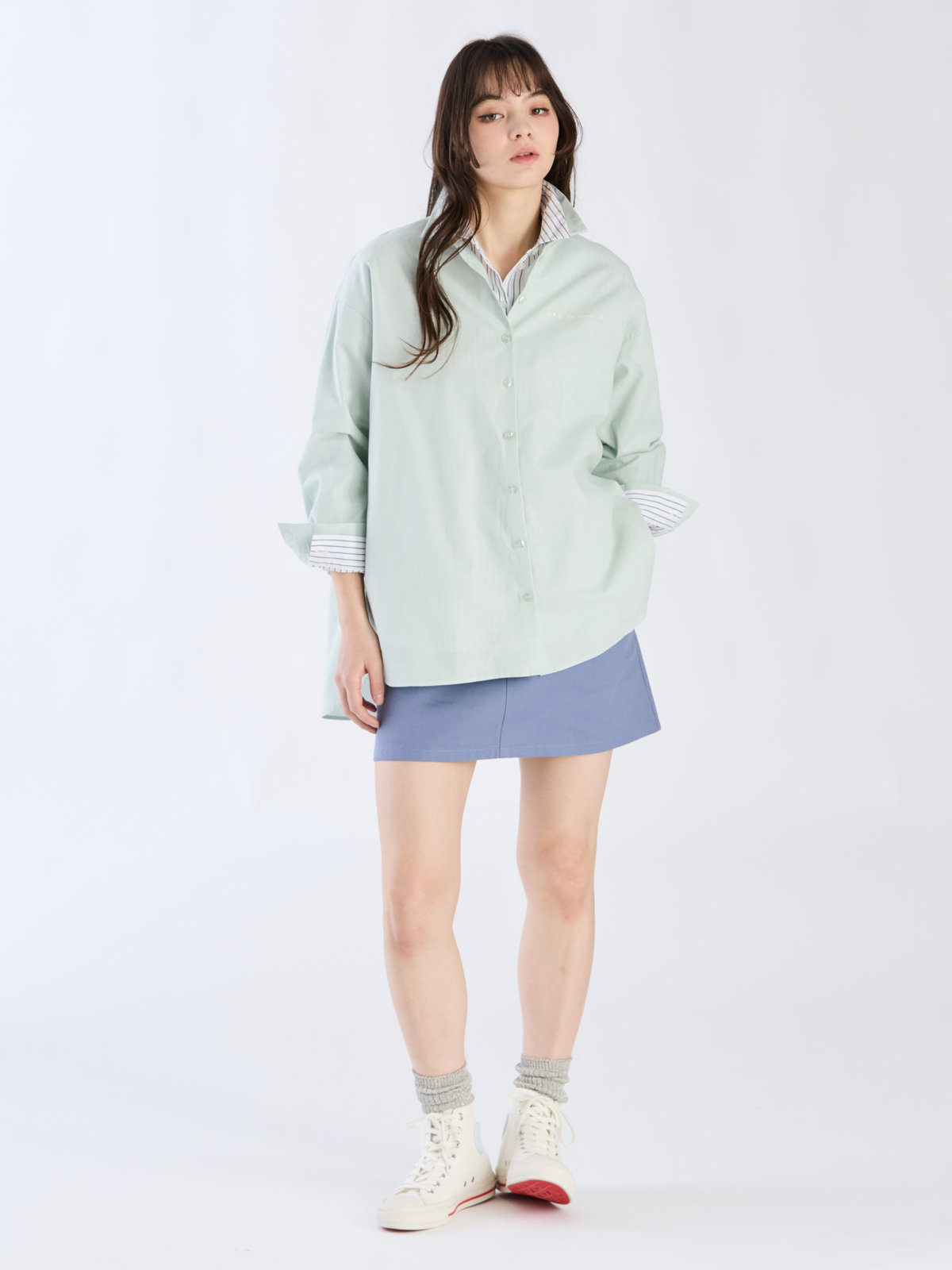 To b. by agnès b. 【Outlet】ロングスリーブボーイズシャツ グリーン系その他