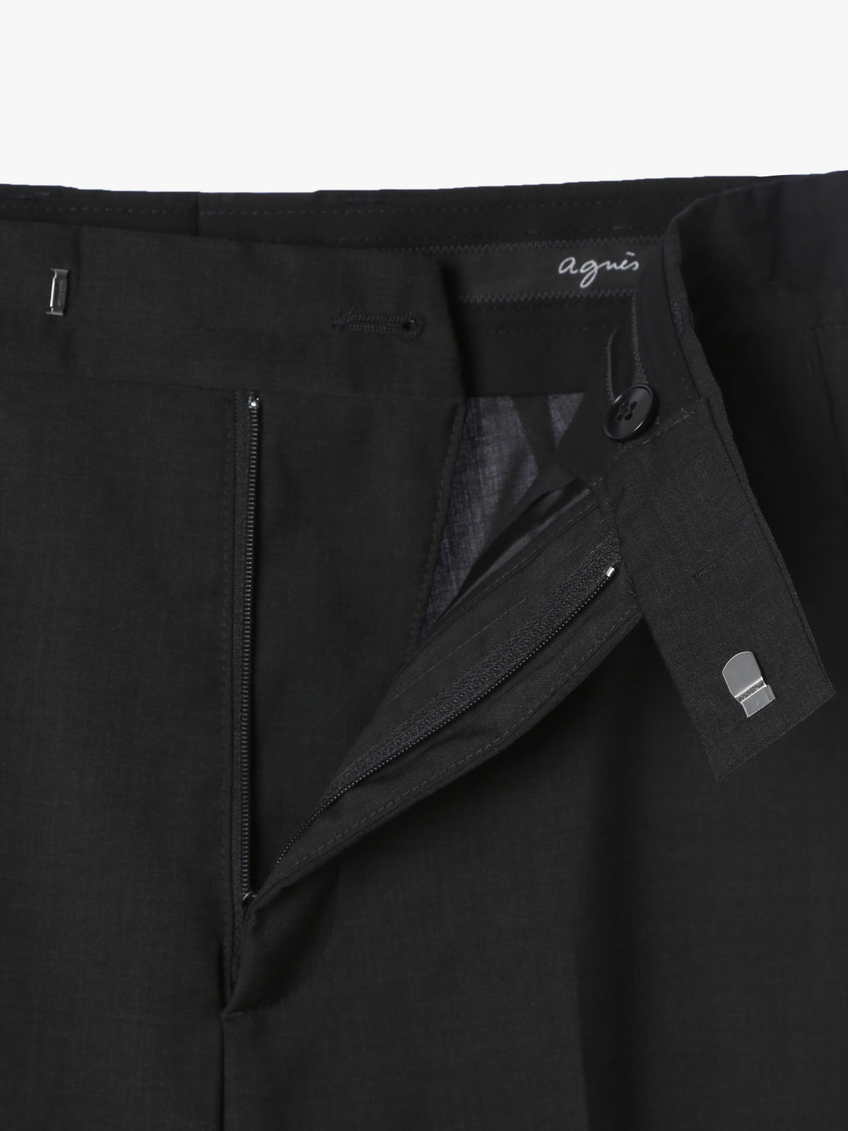 HOMME メンズ ウール スリムパンツ ”Lucky” グレー×ブラック