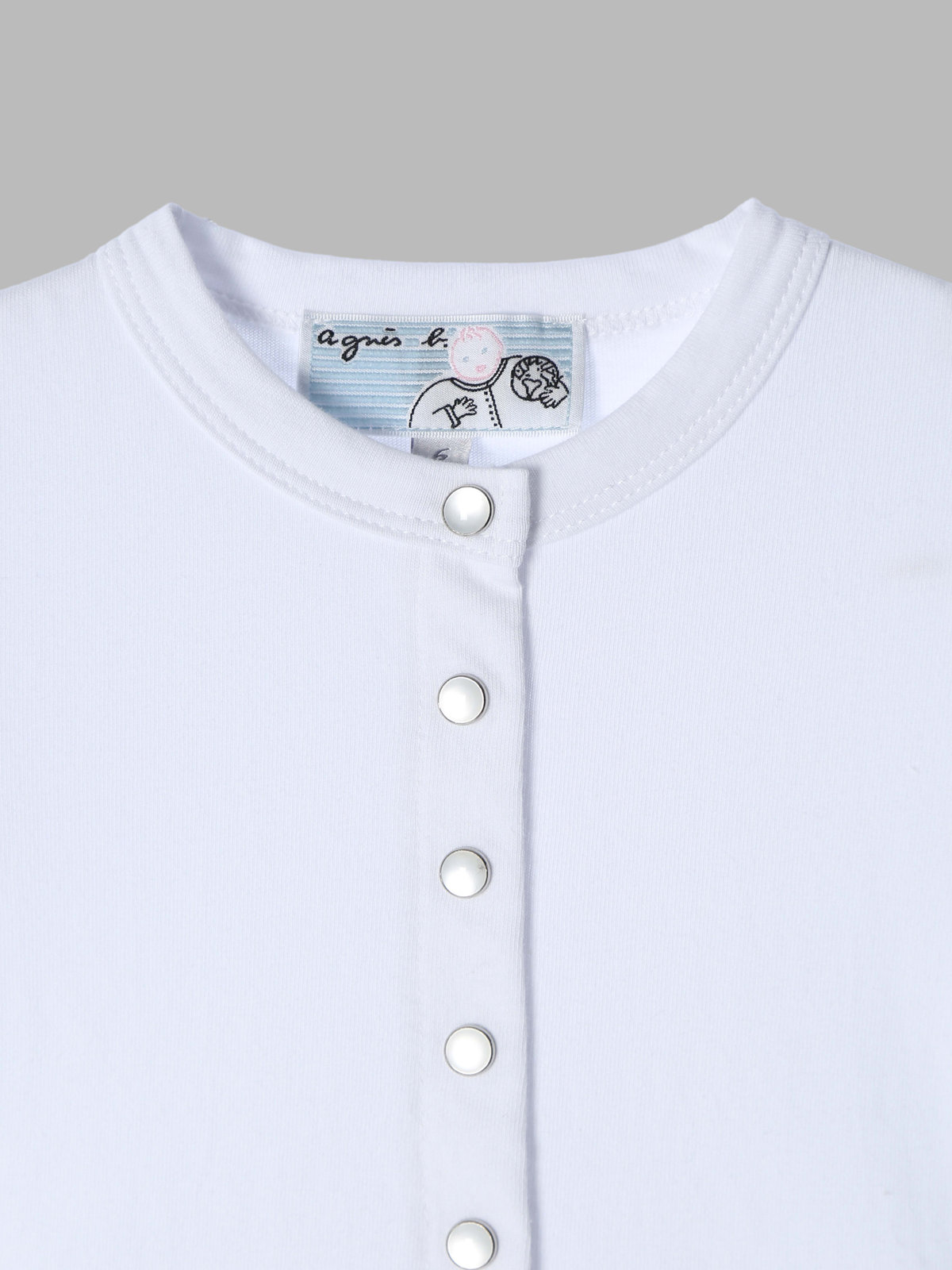 ENFANT ベビー ベビー コットン 長袖 カーディガンプレッション ホワイト