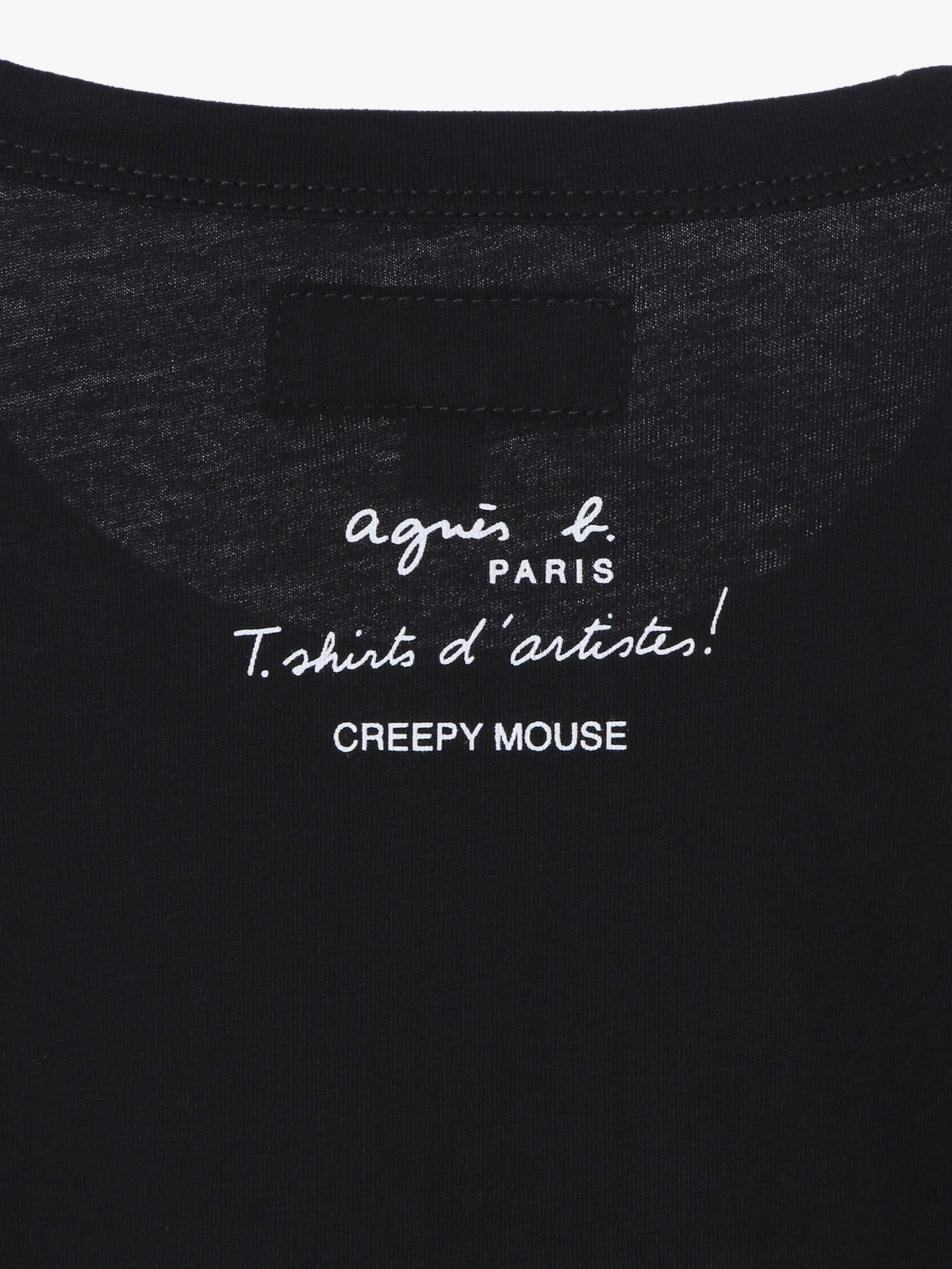 FEMME ウィメンズ コットン プリント 半袖 アーティスト Tシャツ "Creepy Mouse" ブラック