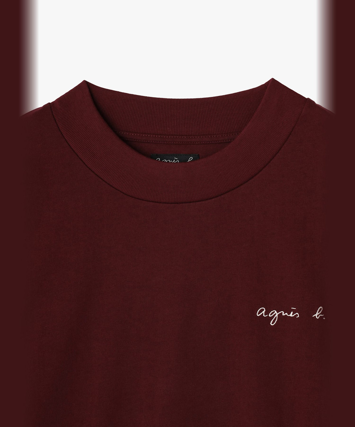 HOMME メンズ メンズ ロゴ 刺繍 コットン 半袖 Tシャツ "Horace" ボルドー
