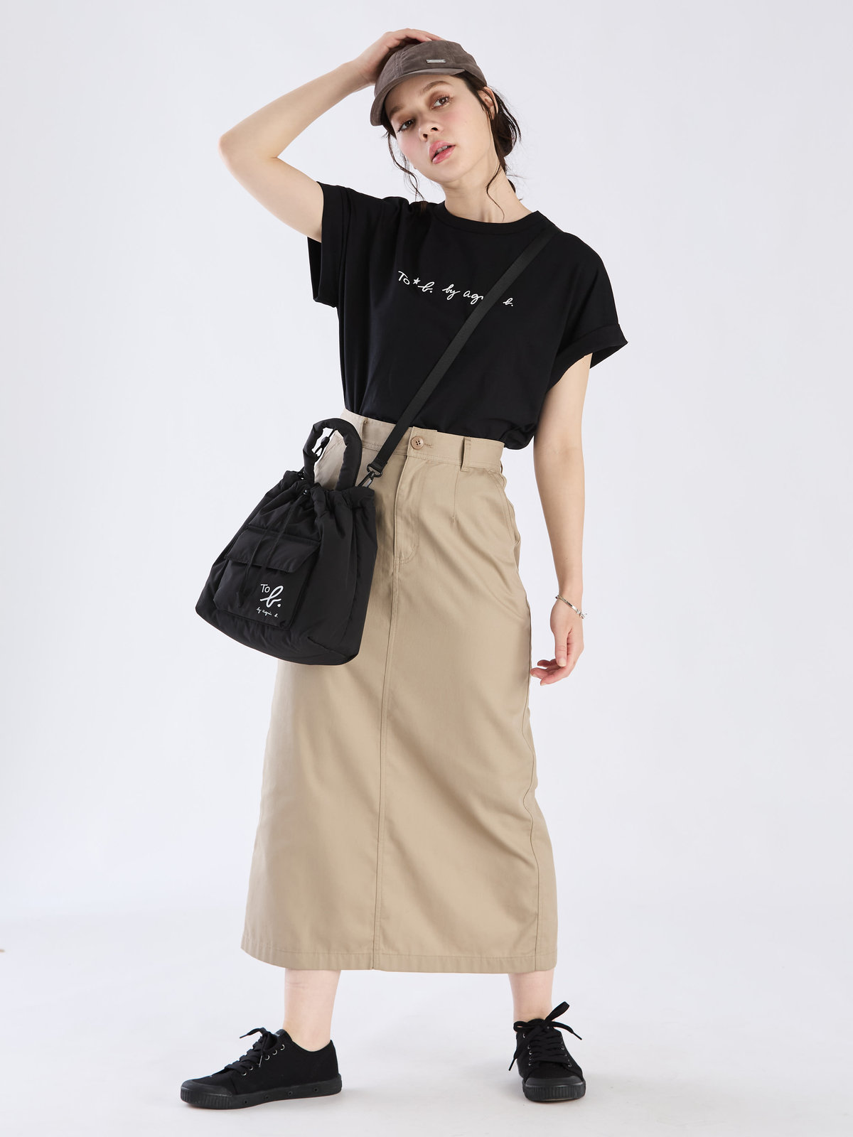 To b. by agnès b. 【Outlet】コットンツイルスカート ベージュ