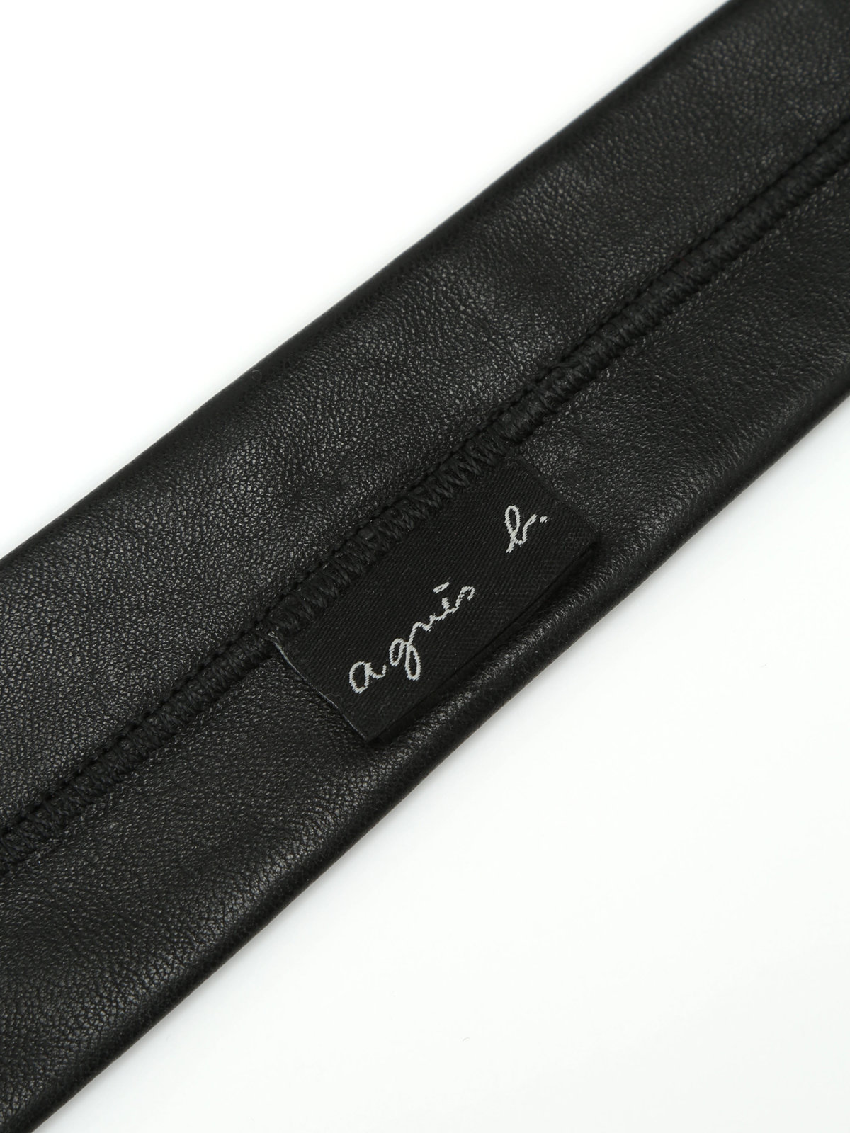 HOMME メンズ CU01 CRAVATE レザーネクタイ ブラック