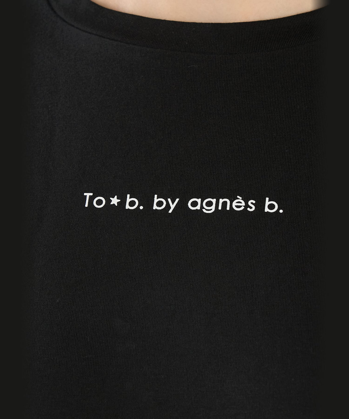 To b. by agnès b. ロゴ プリント コットン 半袖 ロング ワンピース ブラック