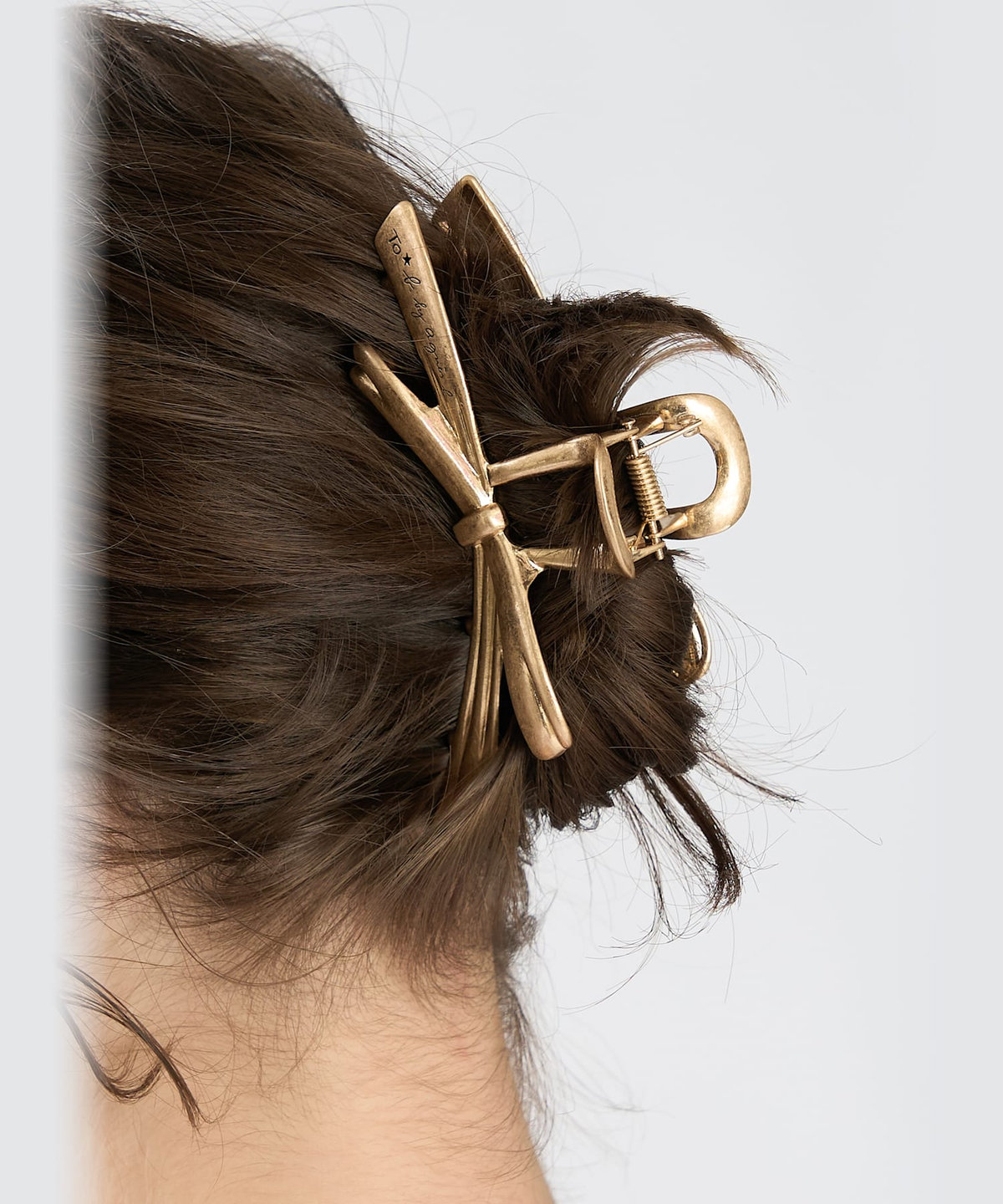 To b. by agnès b. メタル リボン ヘアクリップ ゴールド