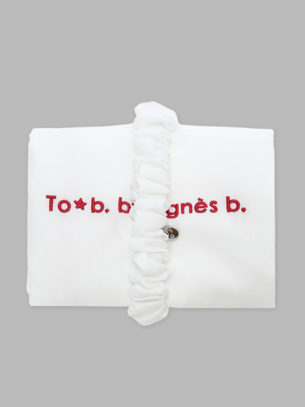 To b. by agnès b. 【Outlet】ロゴ刺繍 アーカイブテキスタイル トートバッグ&シュシュ セット ホワイト