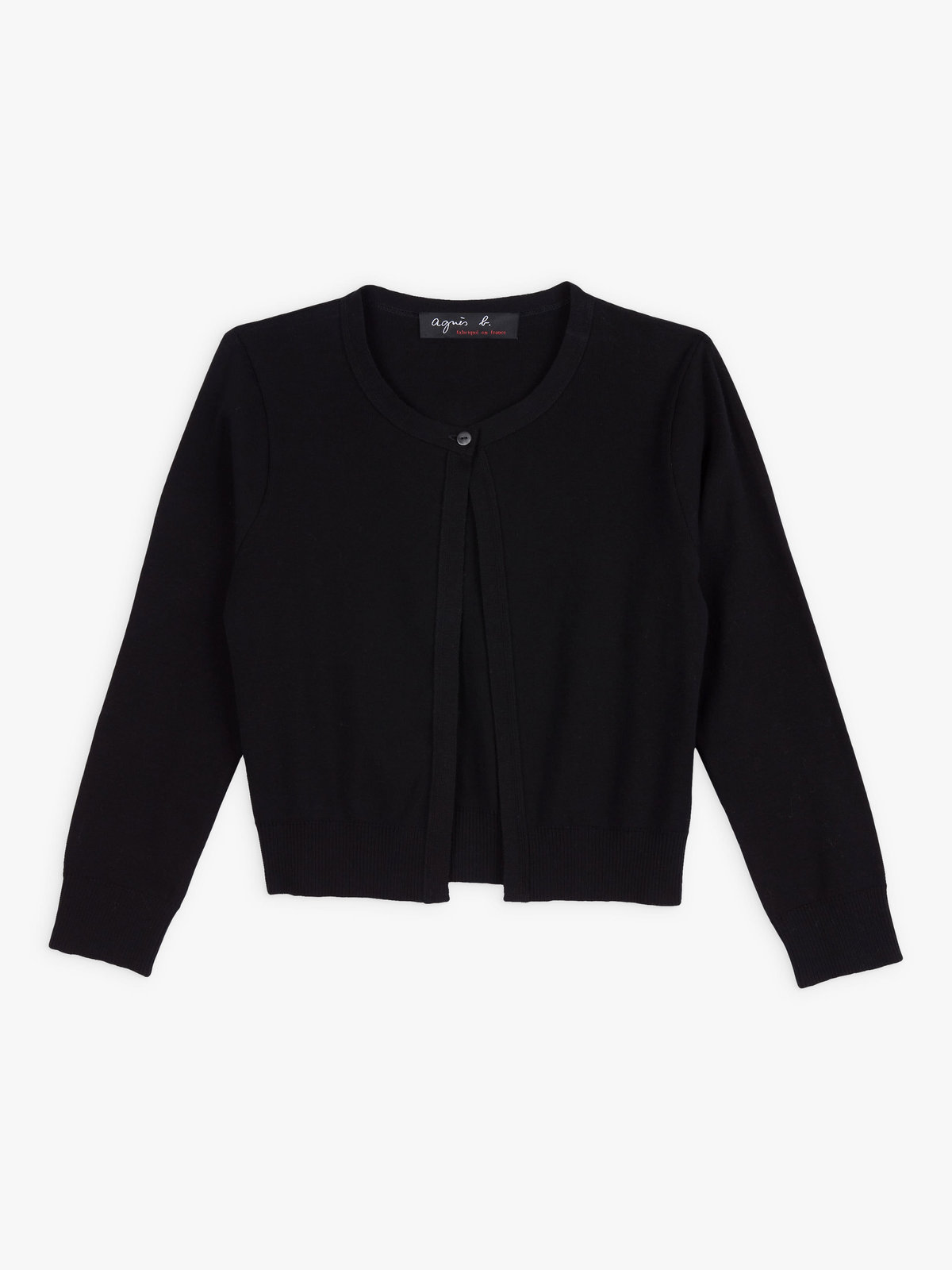 FEMME ウィメンズ コットン 7分丈カーディガン "Mini Sesame" ブラック
