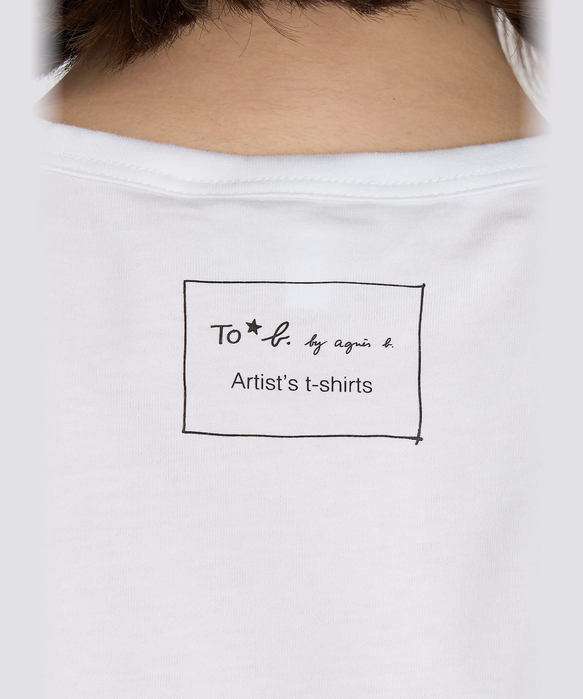 To b. by agnès b. Blooms in Dots(Tulip) オーガニックコットン 半袖 アーティスト Tシャツ ホワイト