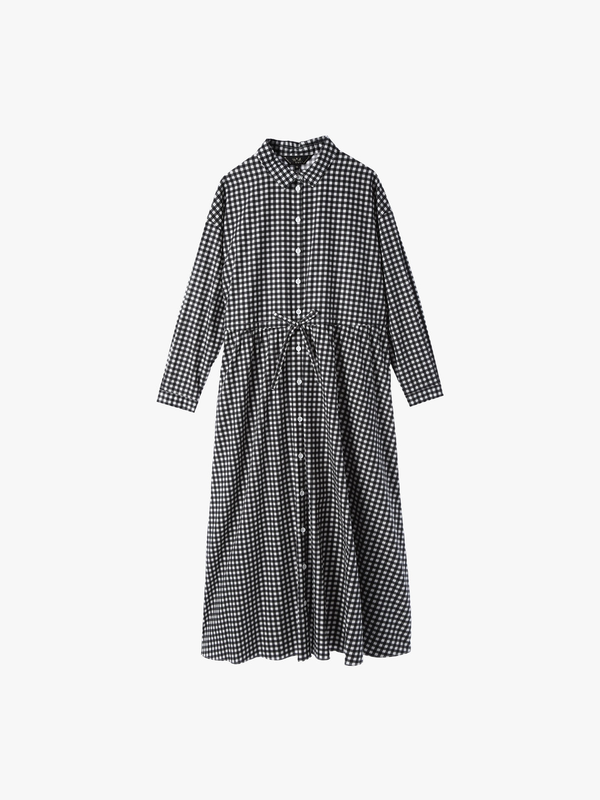 To b. by agnès b. 【Outlet】ギンガムシャツドレス ホワイト×ブラック