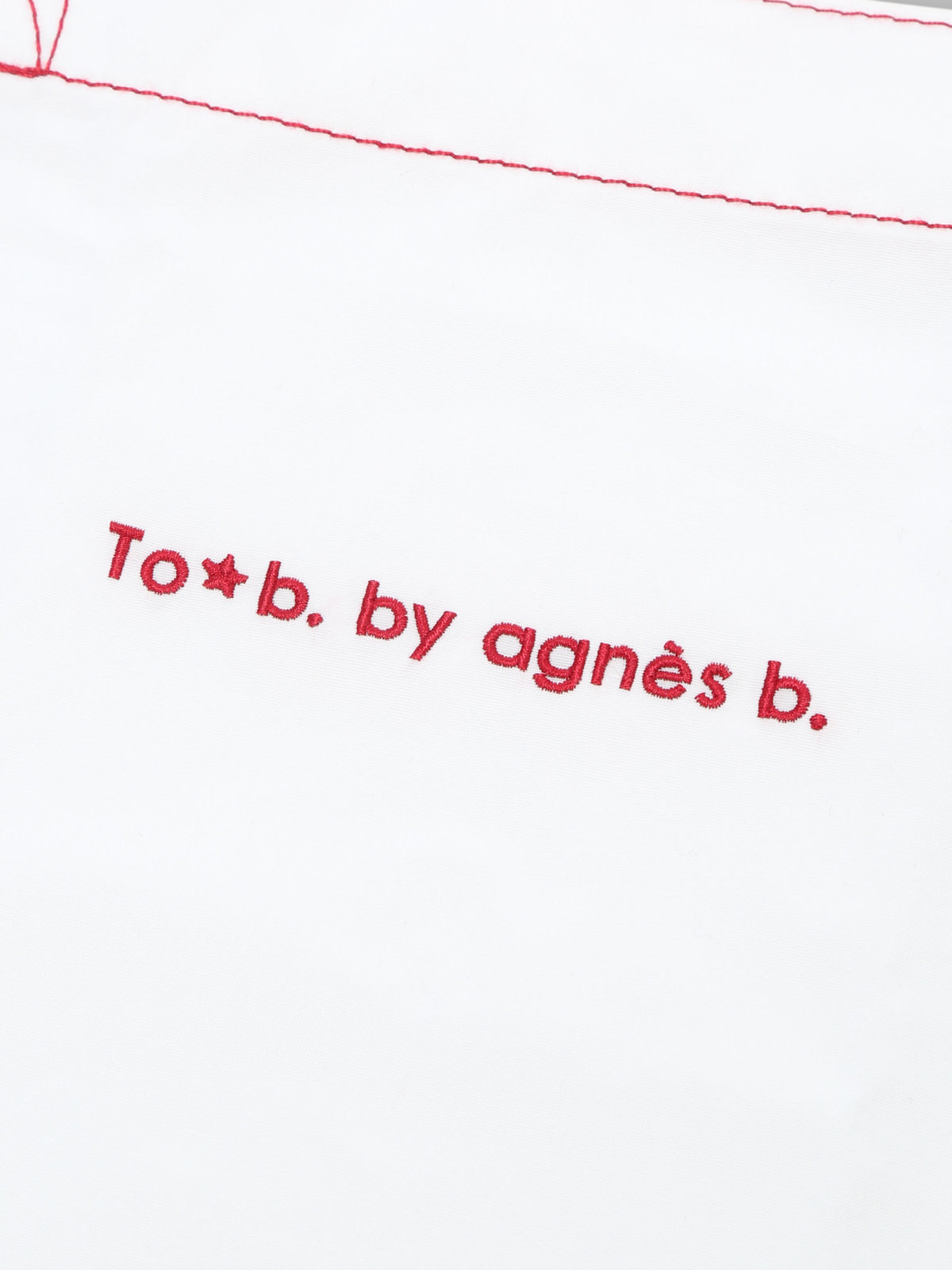 To b. by agnès b. 【Outlet】ロゴ刺繍 アーカイブテキスタイル トートバッグ&シュシュ セット ホワイト