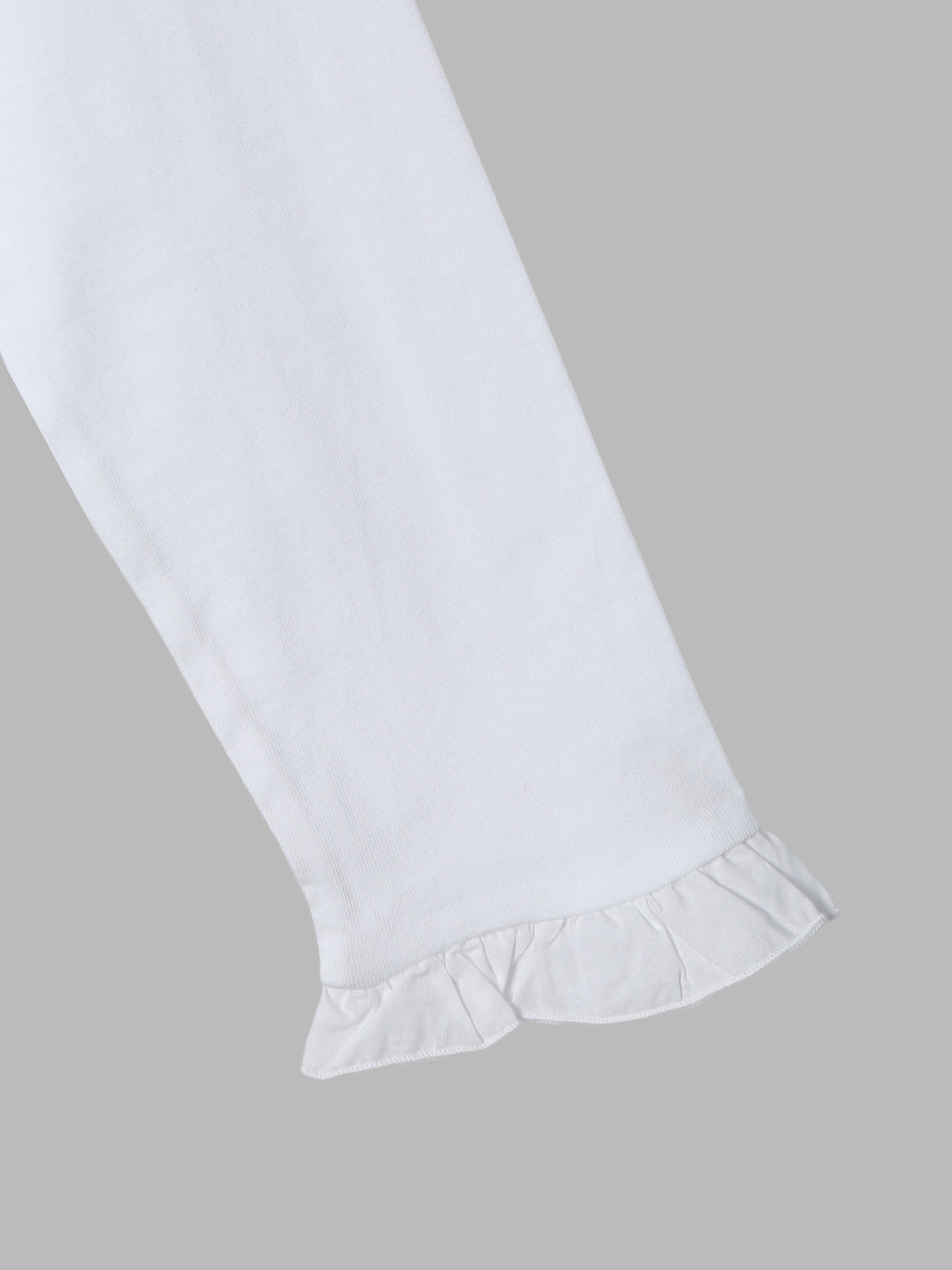 ENFANT ガールズ キッズ コットン フリル レース ブラウス "Volant Dentelle" ホワイト