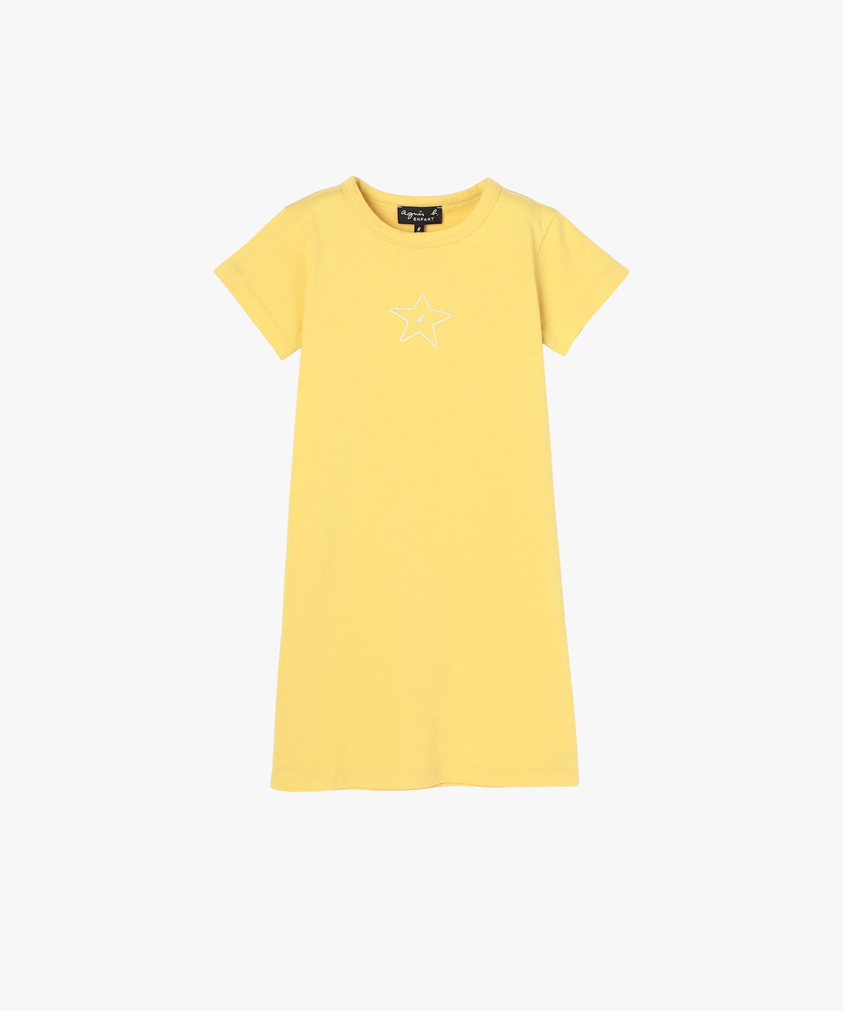 ENFANT ガールズ キッズ "b." ロゴ スター コットン 半袖 ワンピース "Pirate" イエロー