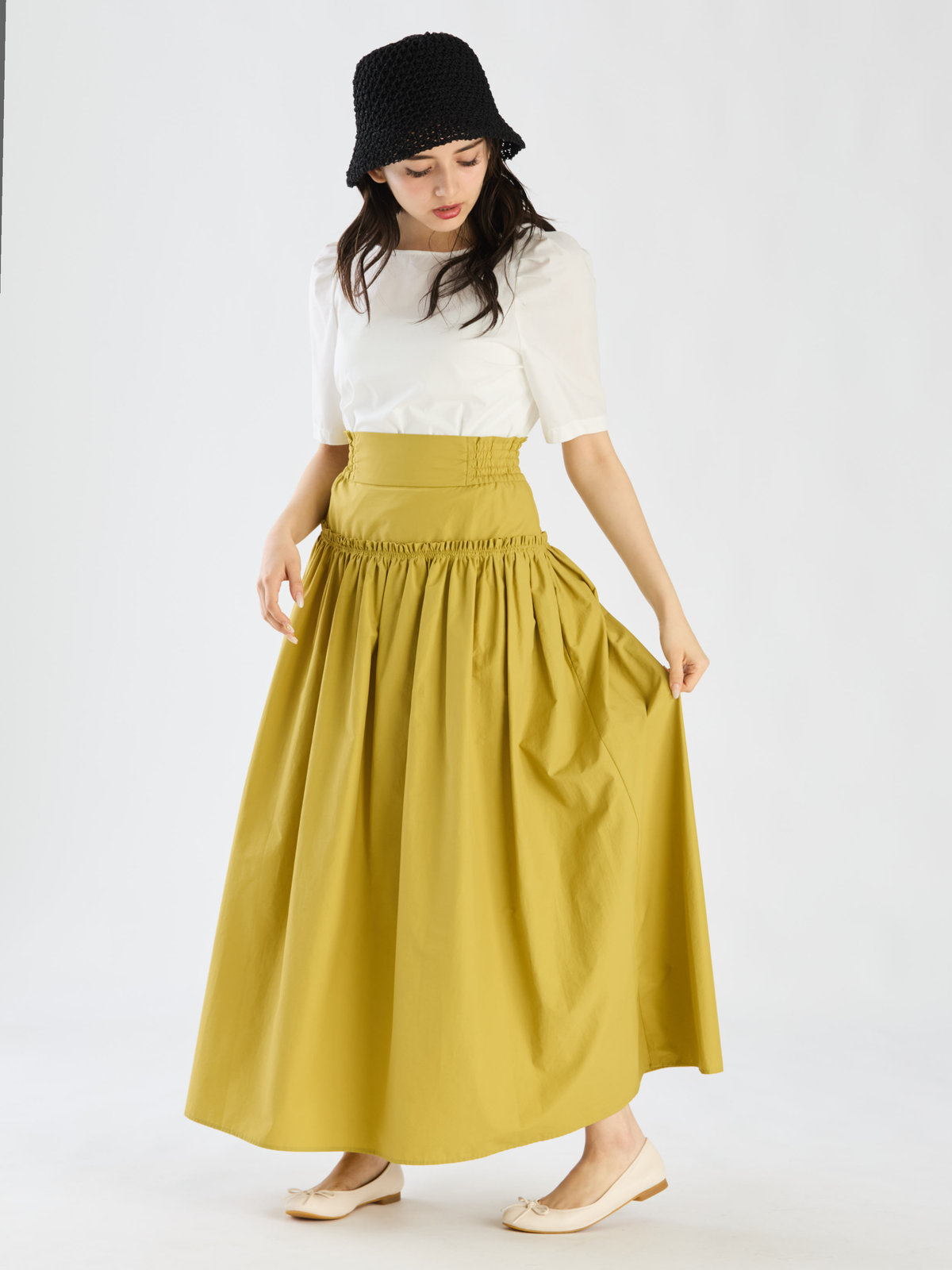 To b. by agnès b. 【Outlet】ハイウエストスカート イエロー