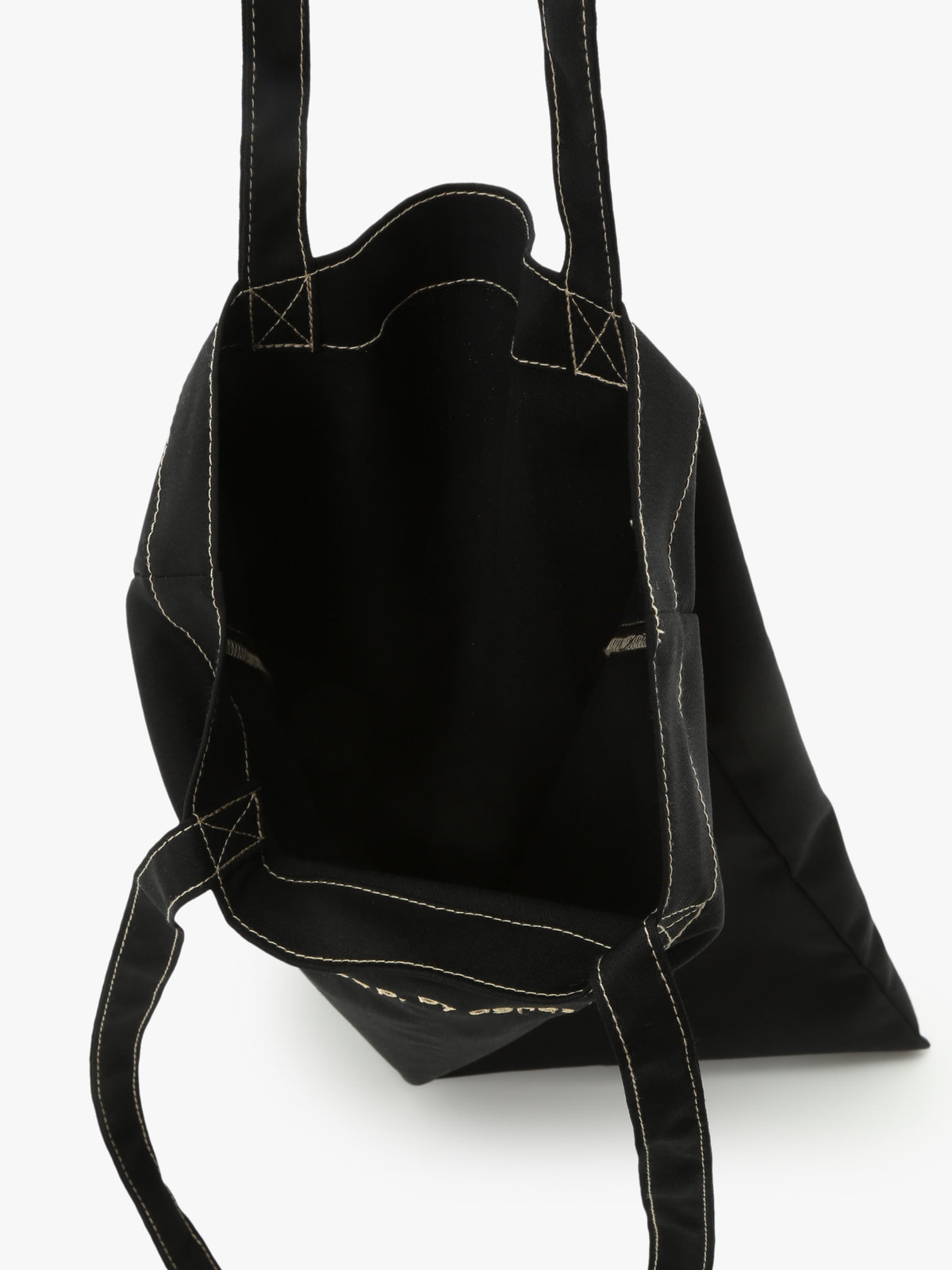 To b. by agnès b. 【Outlet】ロゴ刺繍 アーカイブテキスタイル トートバッグ&シュシュ セット ブラック