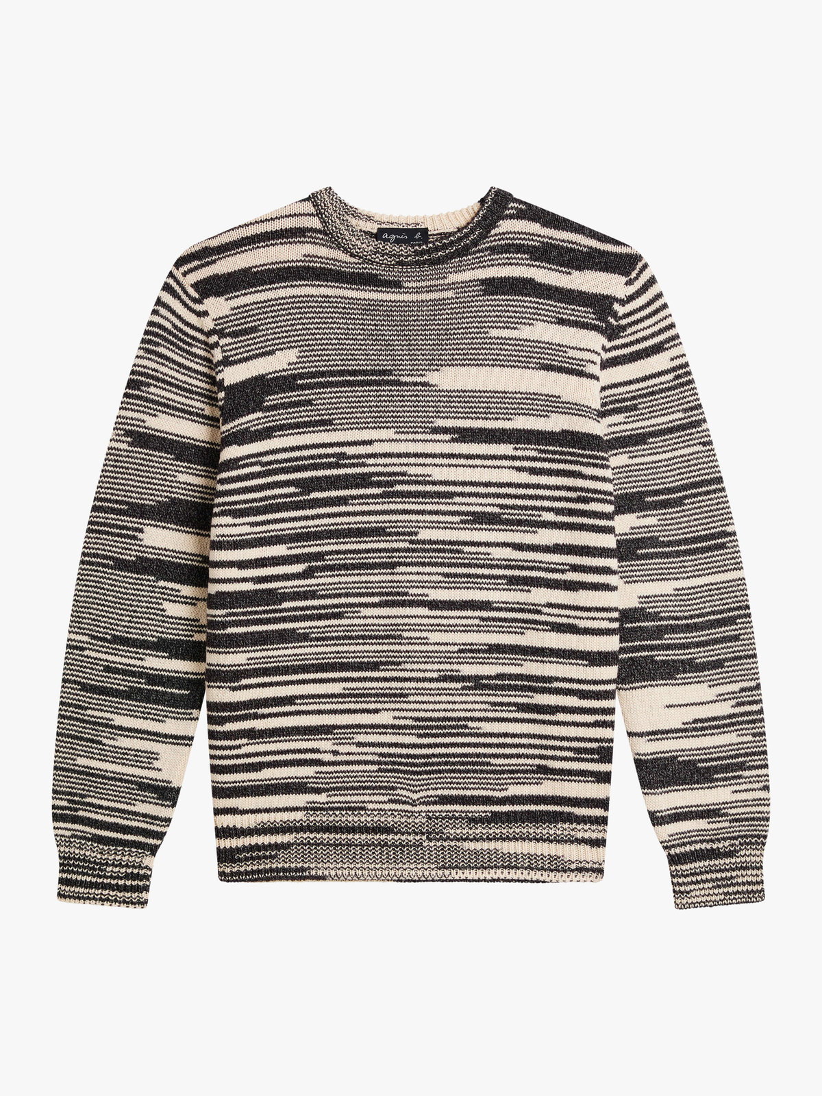 FEMME ウィメンズ コットン ジャージー 長袖 ニット プルオーバー "Ab" ブラック