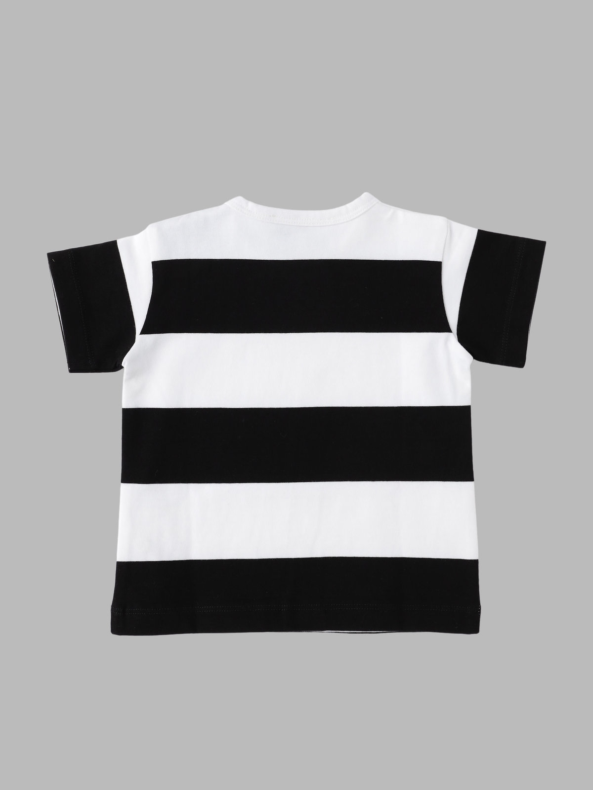 ENFANT ベビー ベビー コットン 太ボーダー 半袖 Tシャツ ホワイト×ブラック