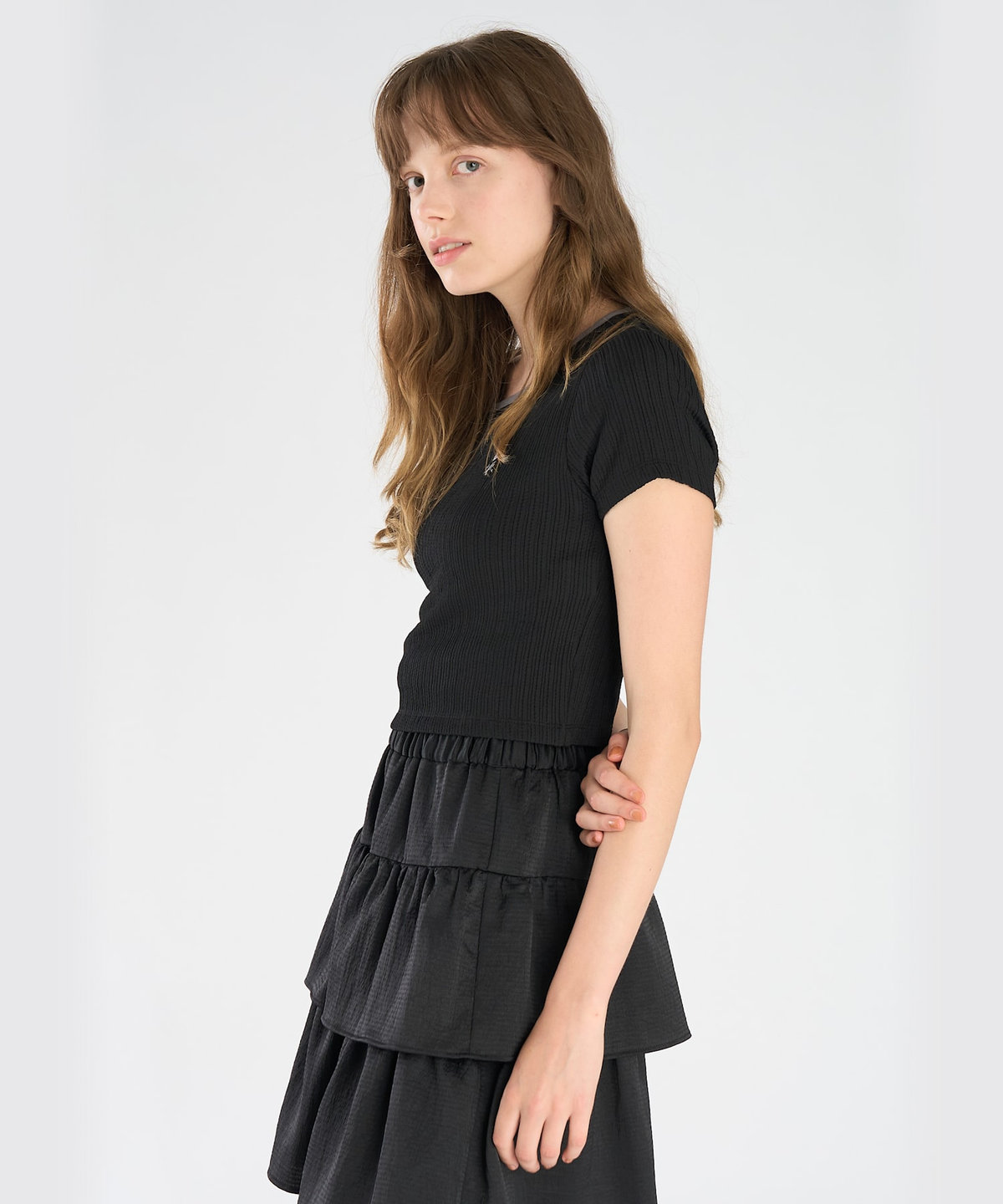 To b. by agnès b. ハート ロゴ コンパクト Tシャツ ブラック