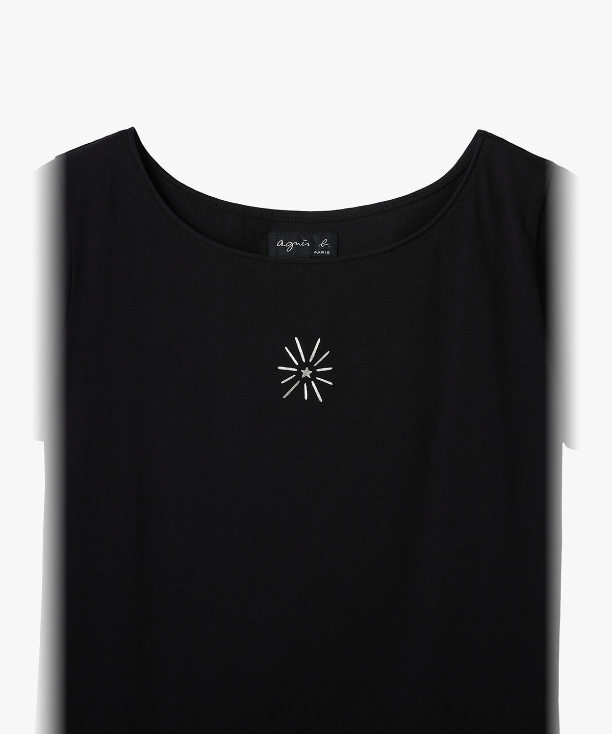 FEMME ウィメンズ プリント オーガニックコットン 半袖 Tシャツ "Australie" ブラック