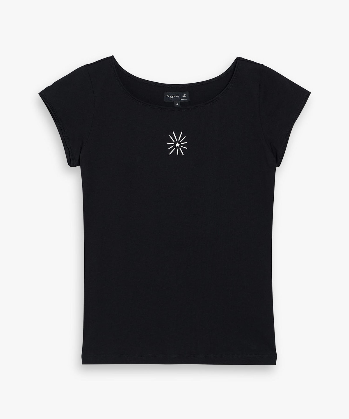 FEMME ウィメンズ プリント オーガニックコットン 半袖 Tシャツ "Australie" ブラック