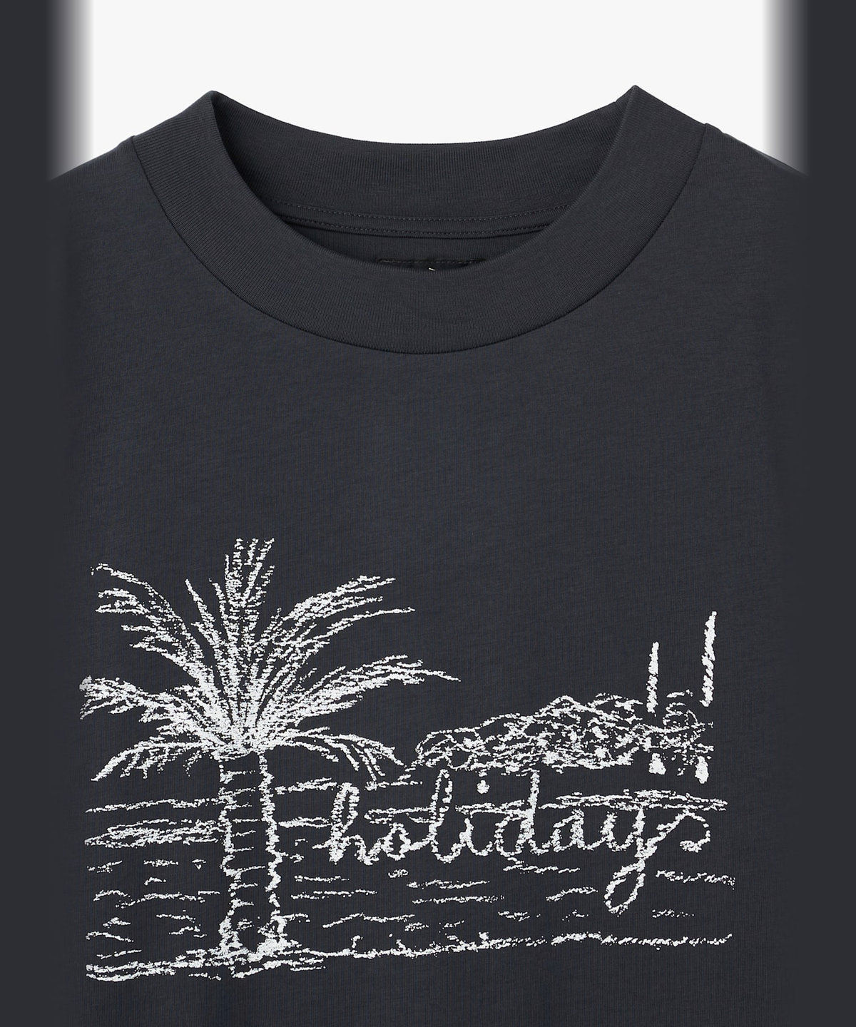 HOMME メンズ メンズ プリント コットン 半袖 Tシャツ "Horace" グレー