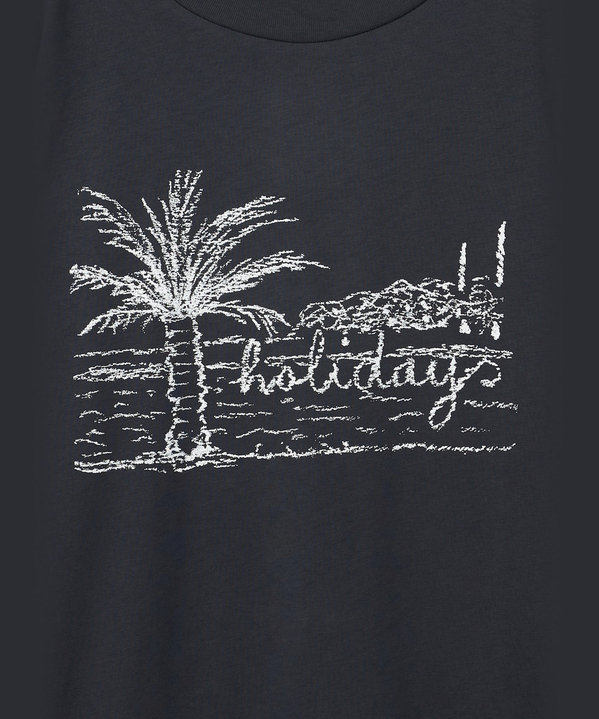 HOMME メンズ メンズ プリント コットン 半袖 Tシャツ "Horace" グレー