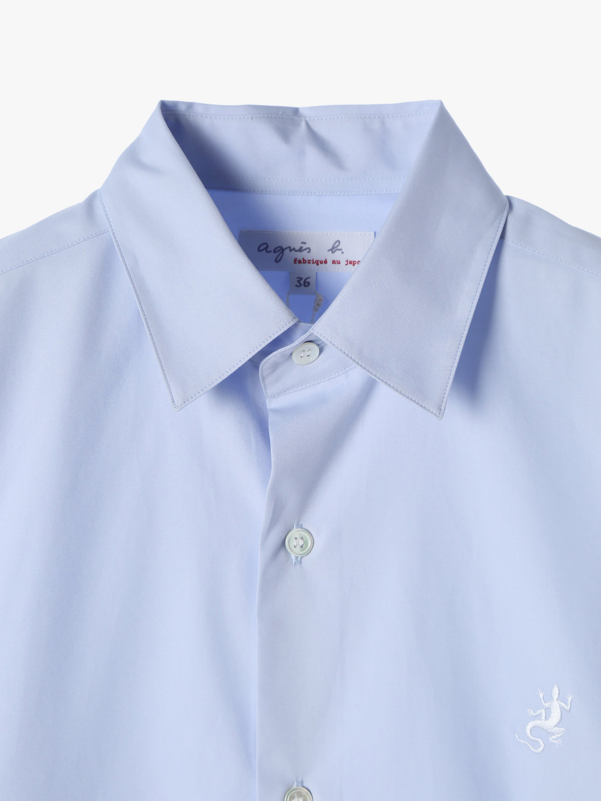 HOMME メンズ メンズ アイコニック 刺繍 コットン 長袖 シャツ ”Lezard” ブルー系その他