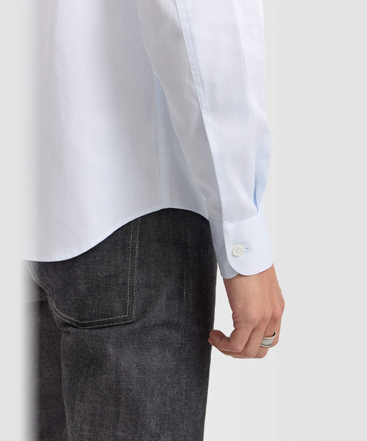 HOMME メンズ メンズ コットン 長袖 シャツ "Tom" ブルー