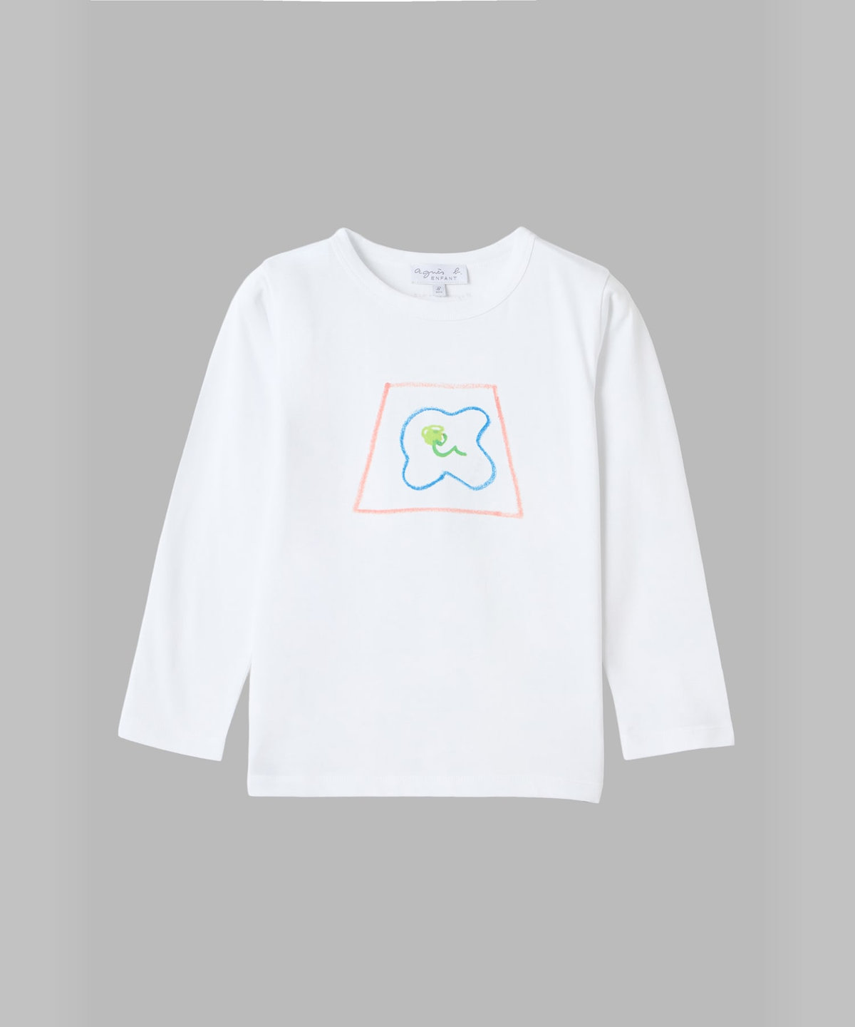 ENFANT ユニセックス キッズ プリント コットン 長袖 Tシャツ agnes b.×mayumi yamase ホワイト