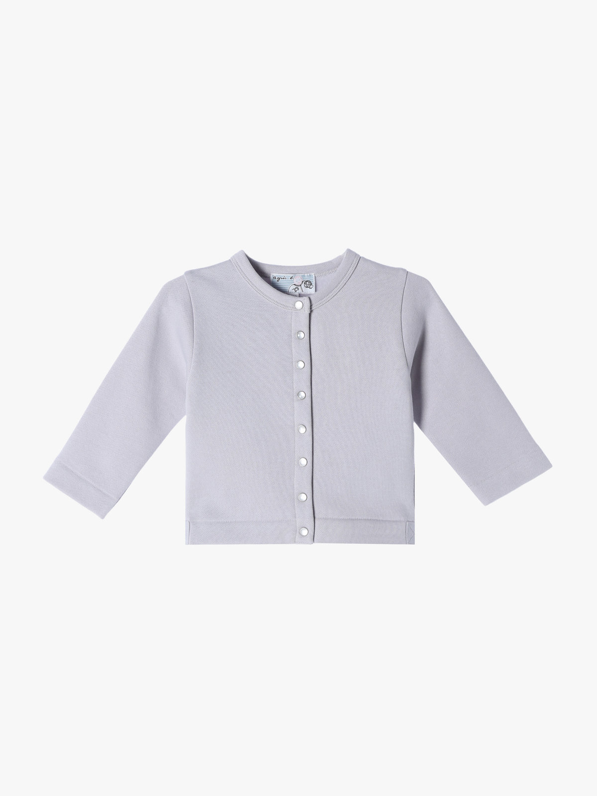 ENFANT ベビー ベビー コットン メルトン 長袖 カーディガンプレッション グレー