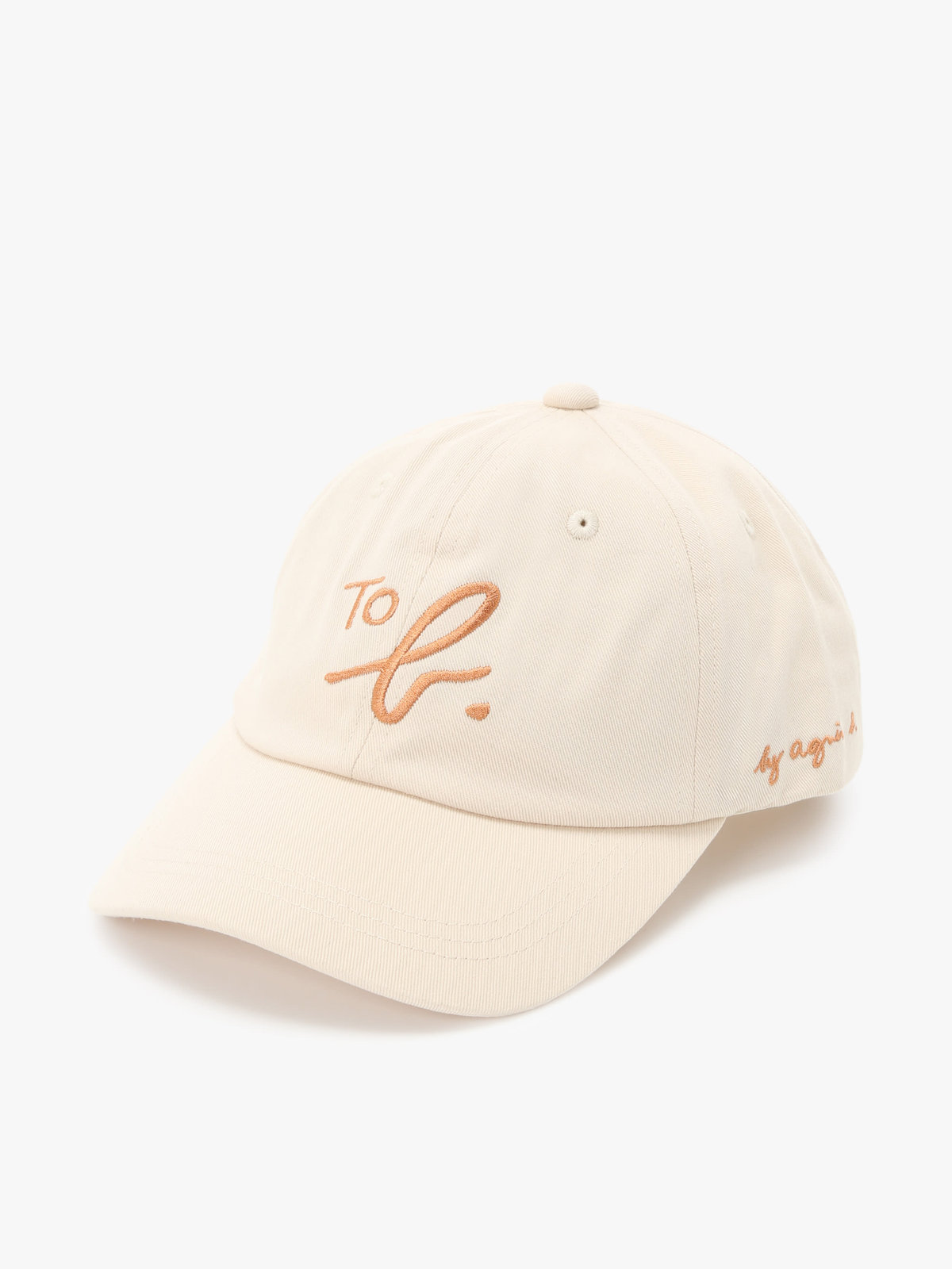 To b. by agnès b. ”To b.” ビッグロゴ 刺繍 キャップ ホワイト