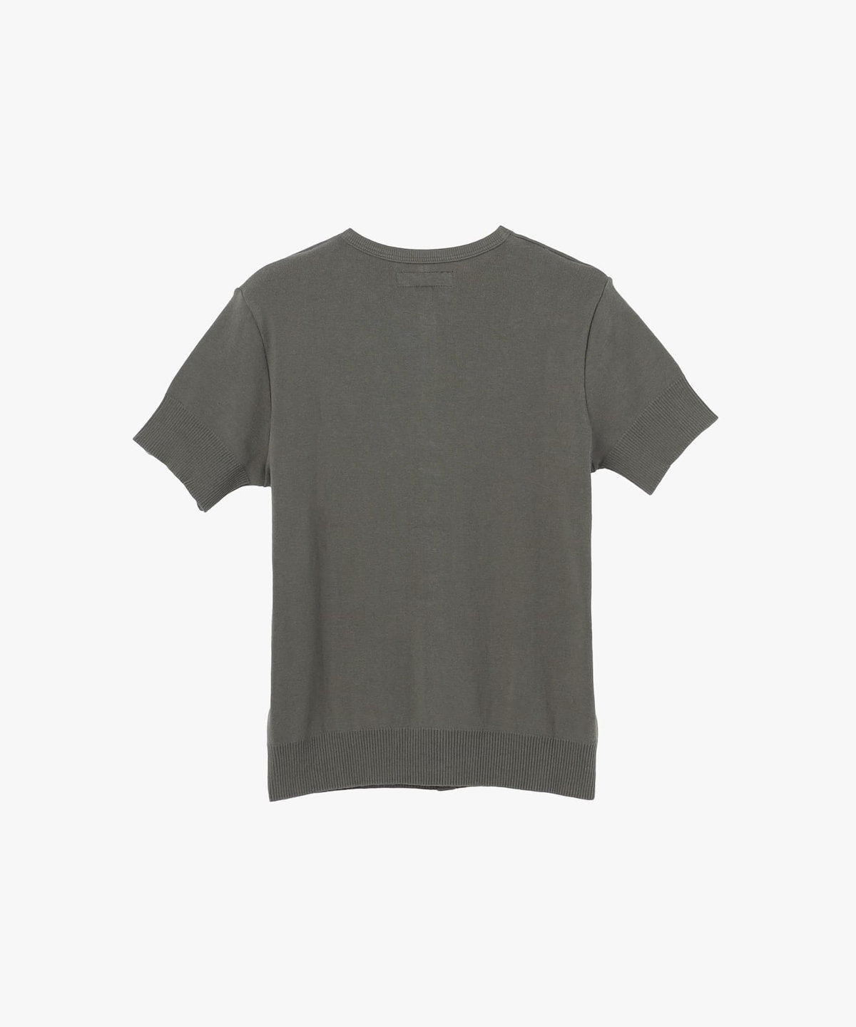 FEMME ウィメンズ "b."ロゴ刺繍 コットンニット 半袖 カーディガンプレッション "Swing" カーキ