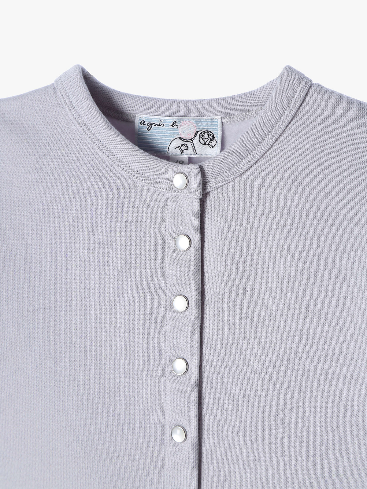 ENFANT ベビー ベビー コットン メルトン 長袖 カーディガンプレッション グレー