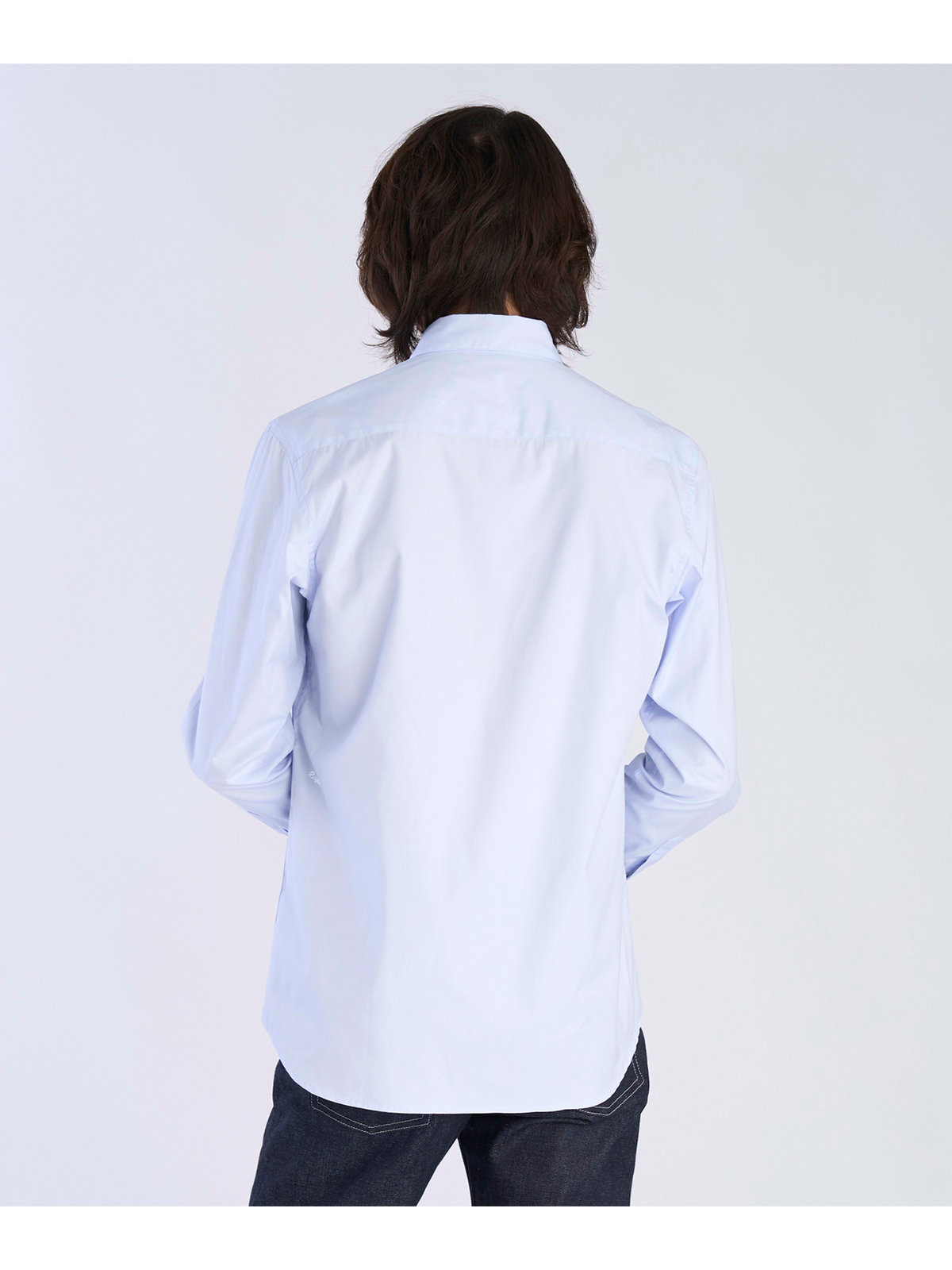 HOMME メンズ メンズ アイコニック 刺繍 コットン 長袖 シャツ ”Lezard” ブルー系その他