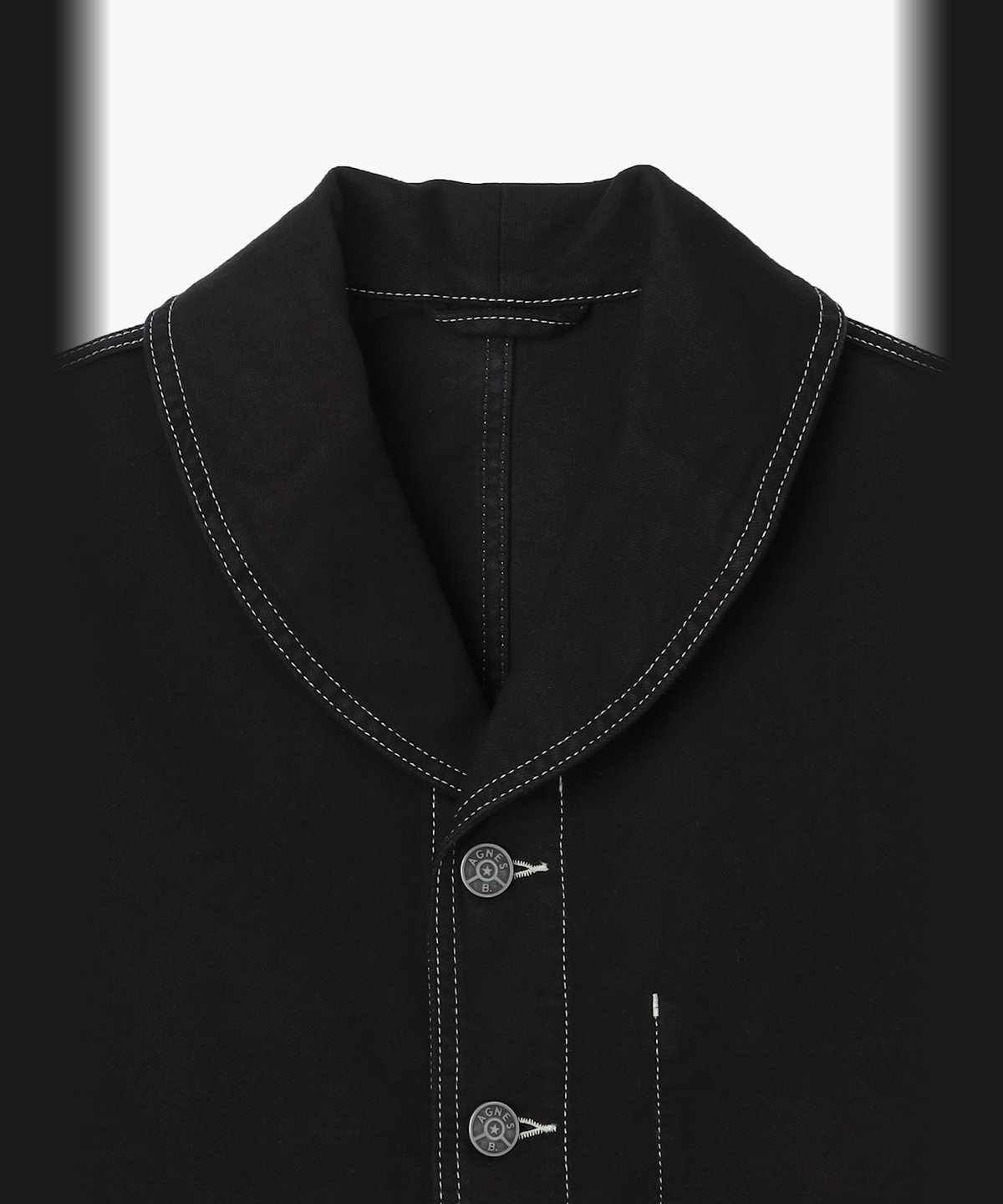 HOMME メンズ メンズ デニム ショールカラー 長袖 ジャケット "Loritz" ブラック