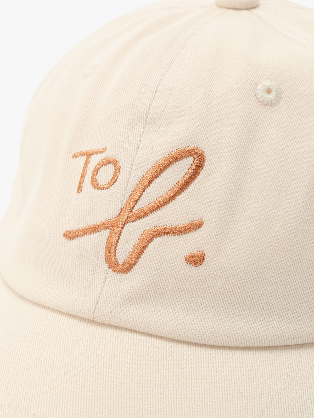 To b. by agnès b. ”To b.” ビッグロゴ 刺繍 キャップ ホワイト