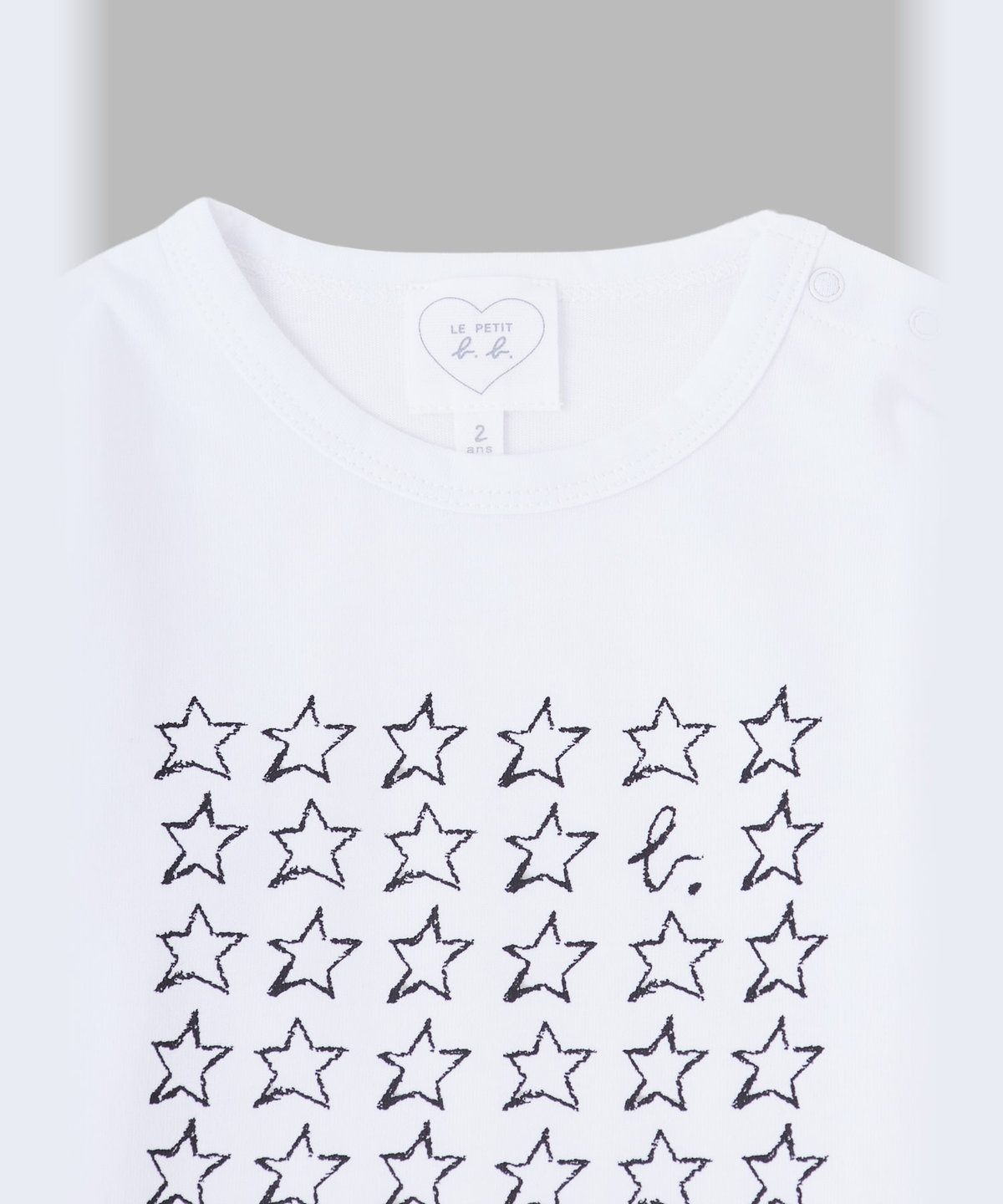 ENFANT ベビー ベビー "b." ロゴ コットン 長袖 Tシャツ "Etoile" ホワイト