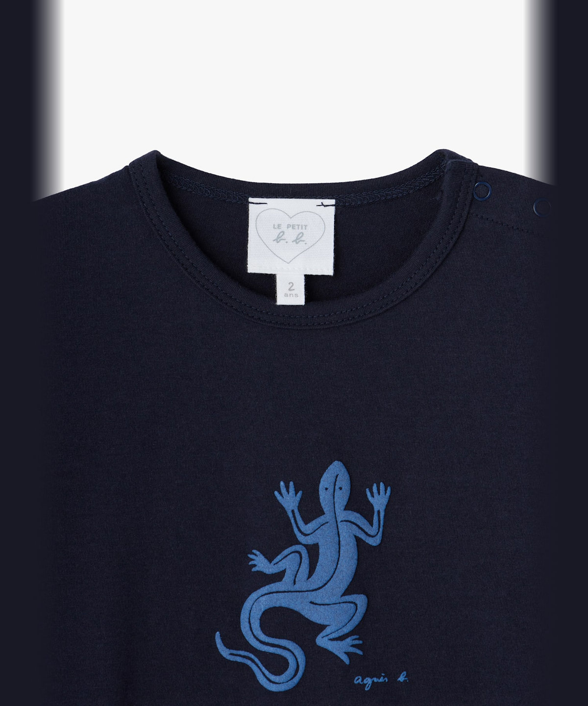 ENFANT ベビー ベビー ロゴ アイコニック プリント コットン 長袖 Tシャツ "Lezard" ブルー系その他