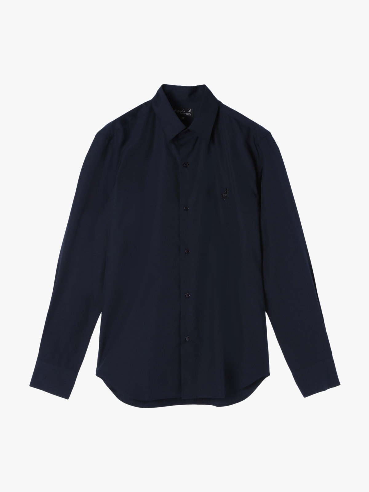 HOMME メンズ メンズ アイコニック 刺繍 コットン 長袖 シャツ ”Lezard” ネイビー