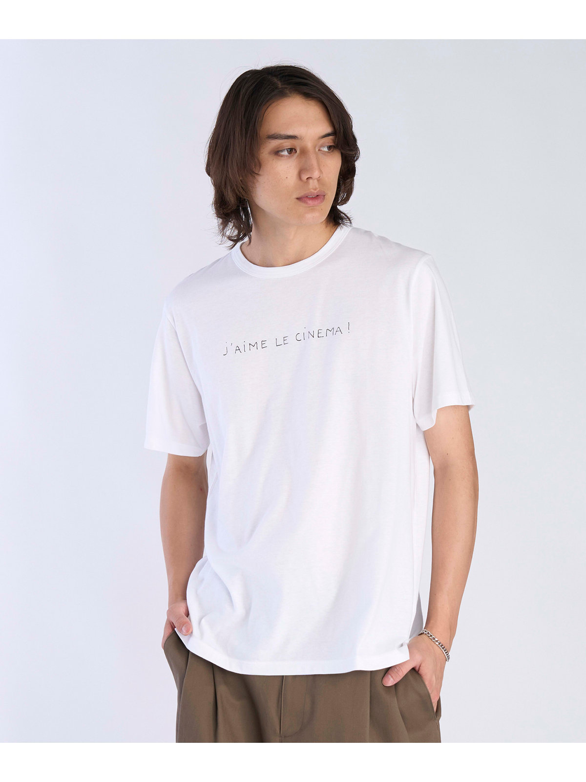 HOMME メンズ S345 TS メッセージTシャツ ホワイト