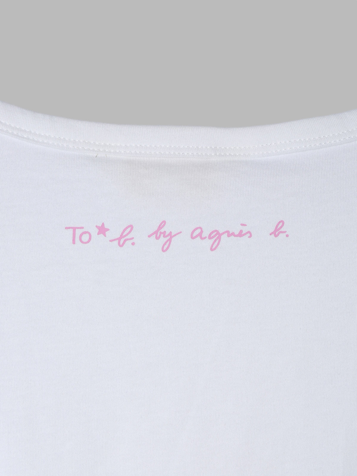 To b. by agnès b. 【Outlet】メッセージ プリント コットン 半袖 Tシャツ "merci ! a tous!!" ベージュ系その他