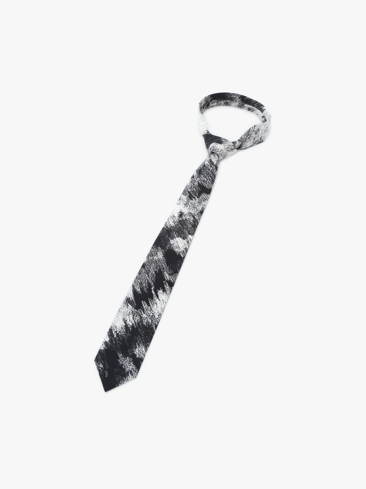 HOMME メンズ メンズ プリント コットン ネクタイ ”Mountain” ブラック