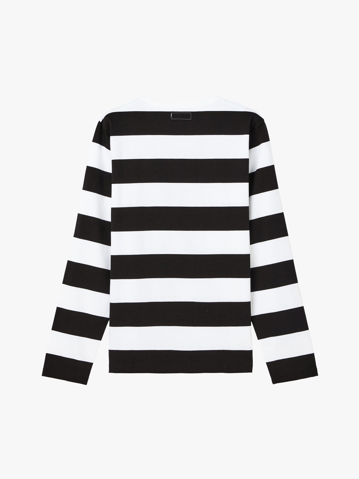 HOMME メンズ メンズ 太ボーダー コットン 長袖 Tシャツ "Coulos" ホワイト×ブラック