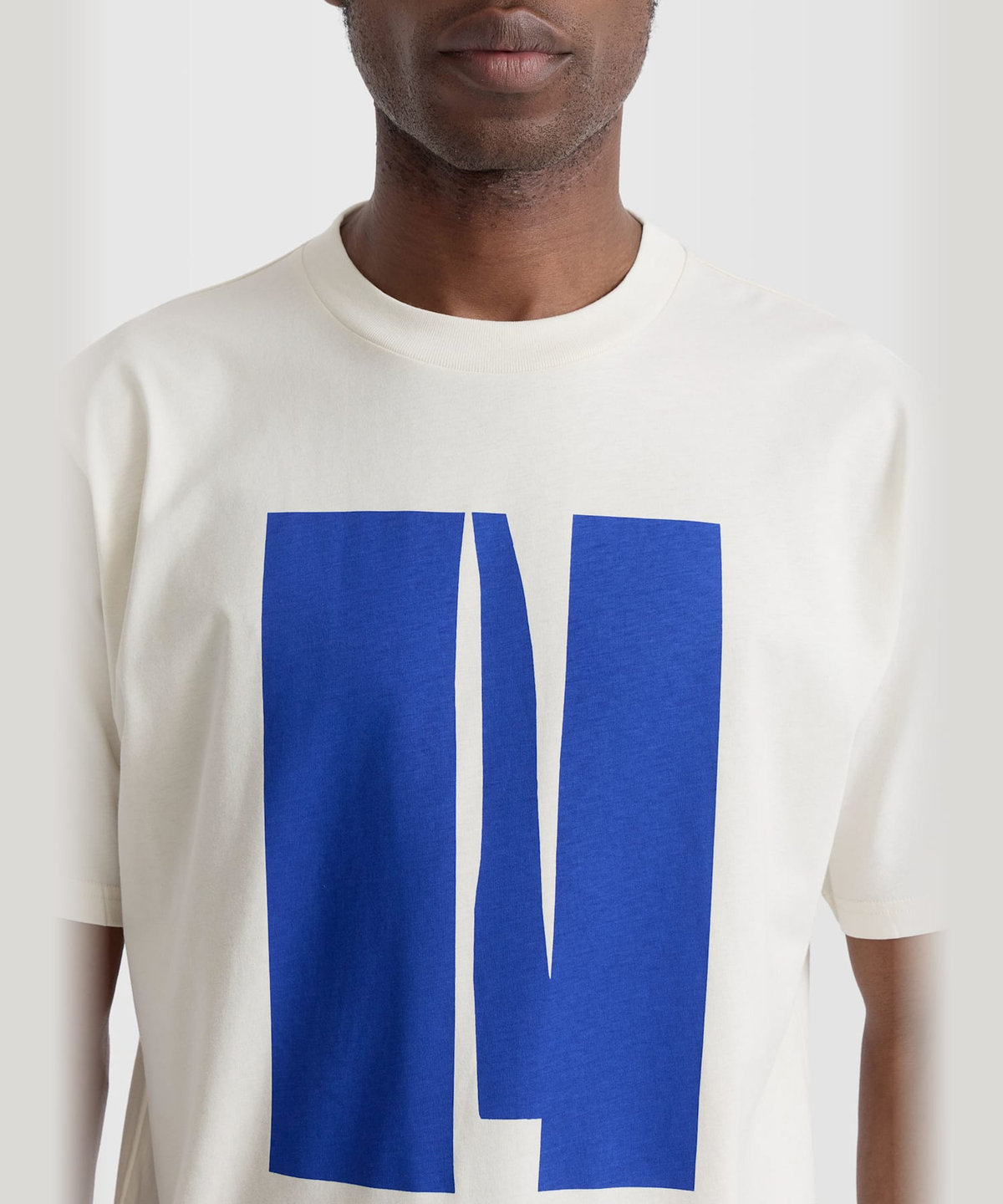 HOMME メンズ メンズ プリント コットン 半袖 Tシャツ "Bertrand Loube" ホワイト