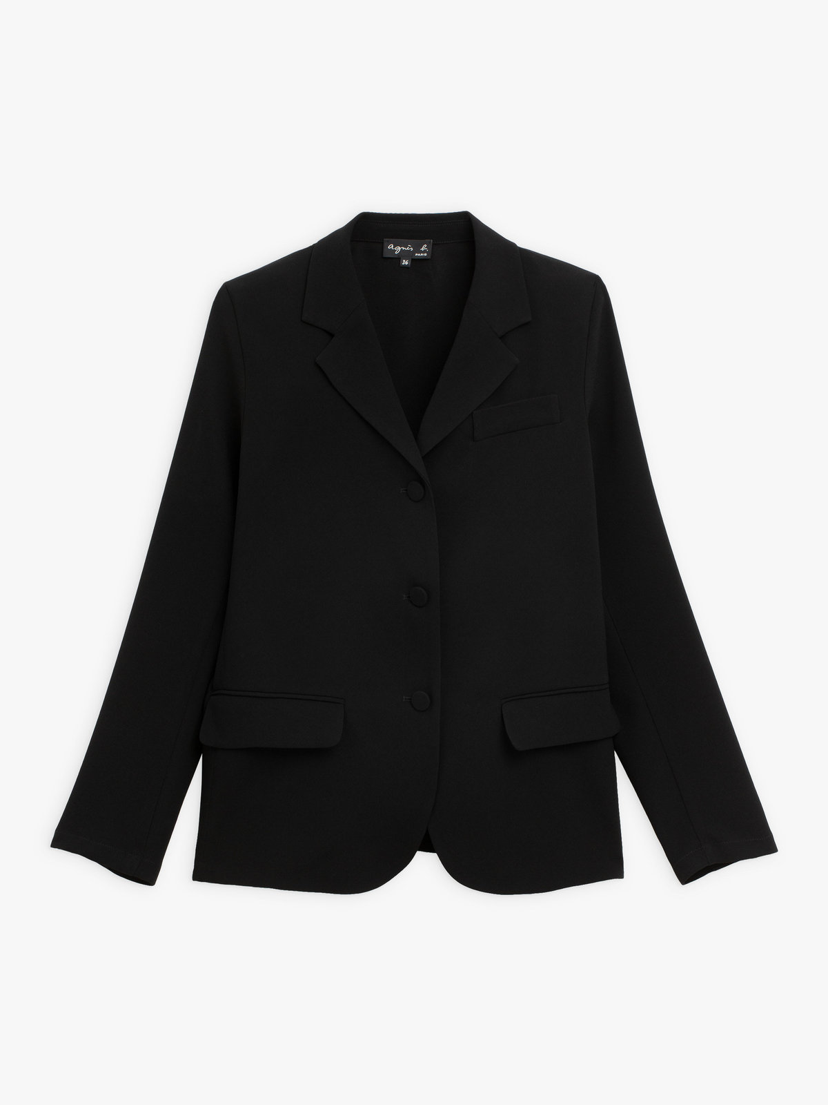 FEMME ウィメンズ ブラック トリアセテート クレープ テーラードジャケット ブラック